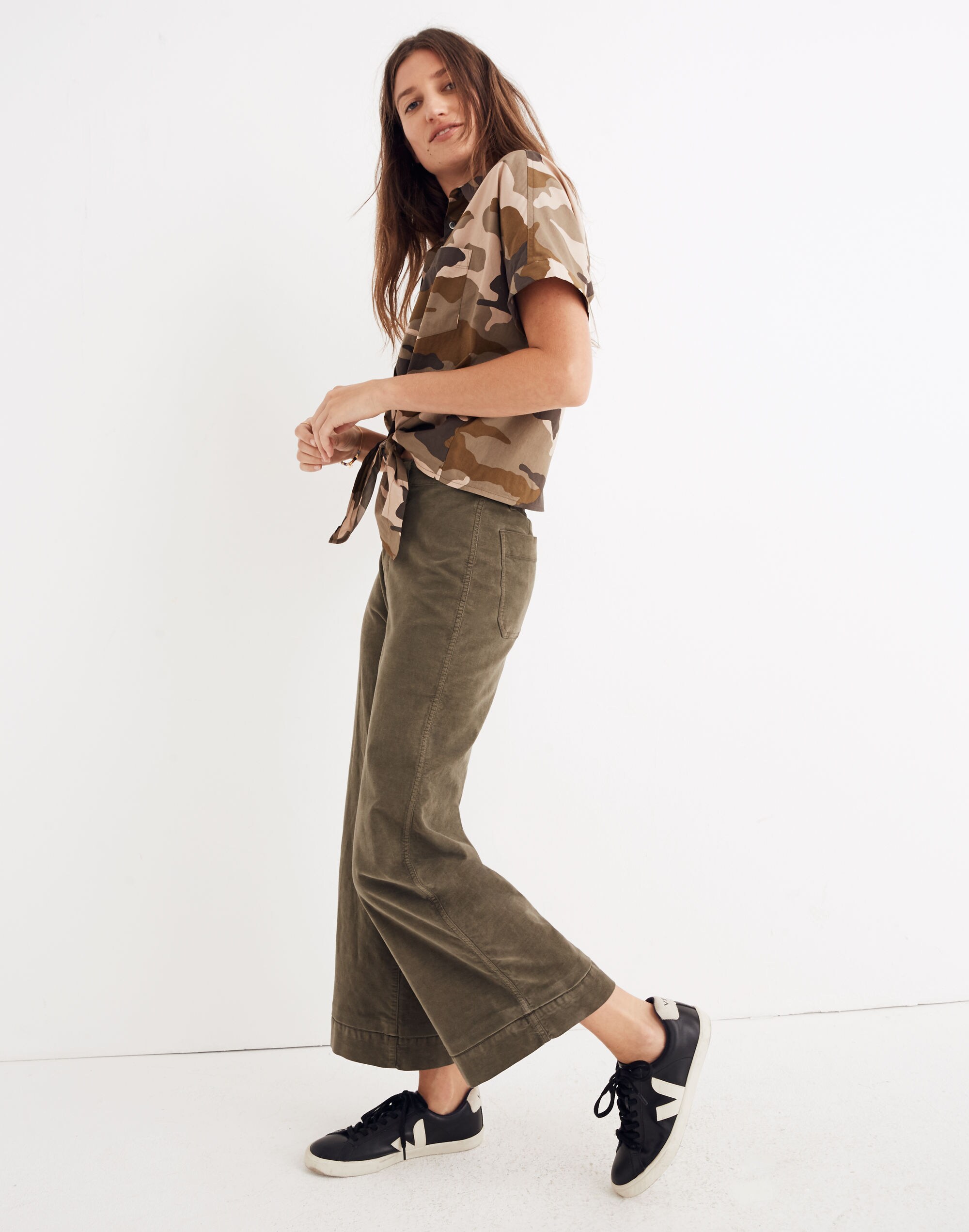 Tall Emmett Wide-Leg Crop Pants Velveteen | Madewell