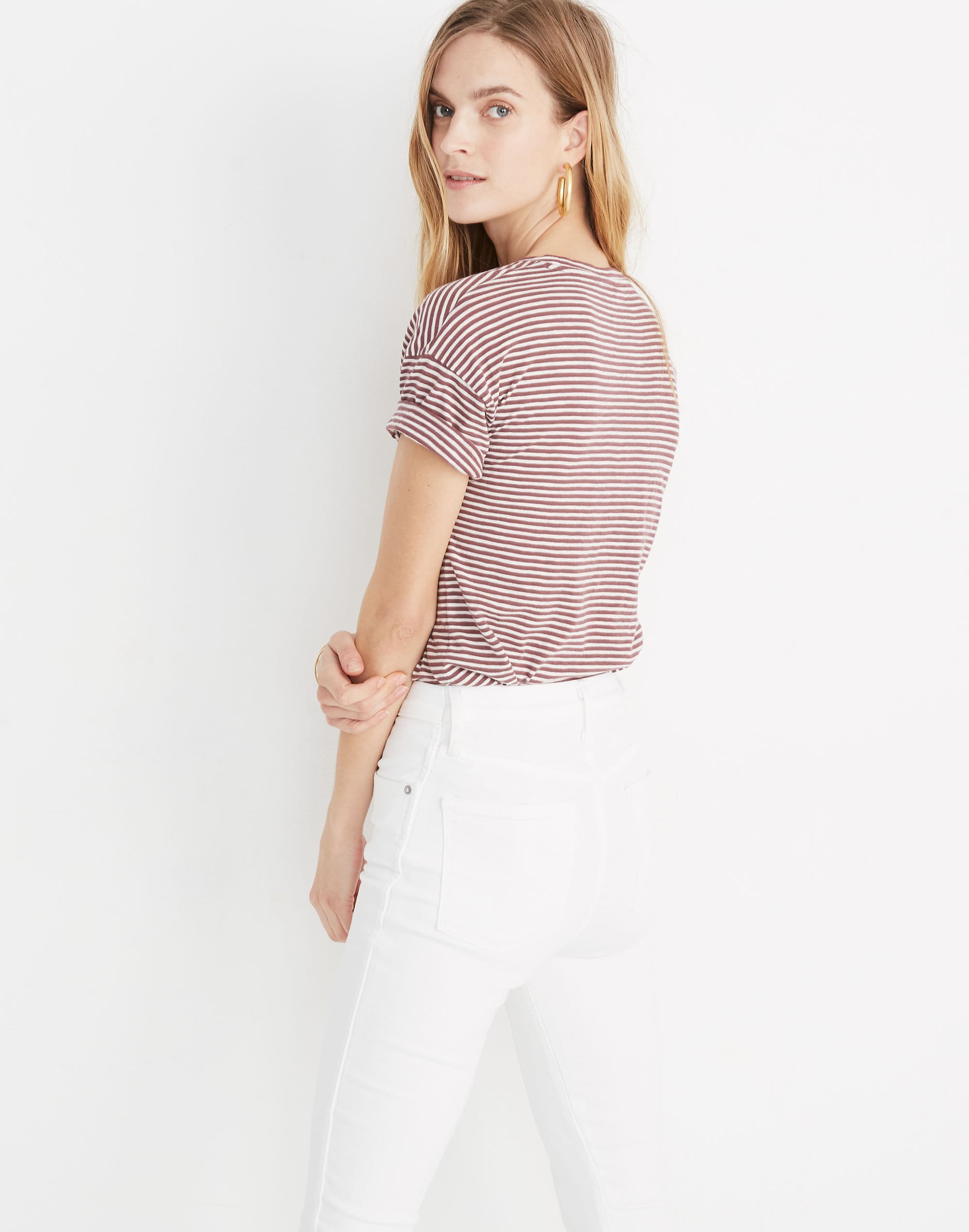 Whisper Cotton Crewneck Tee Daniela Stripe | Madewell