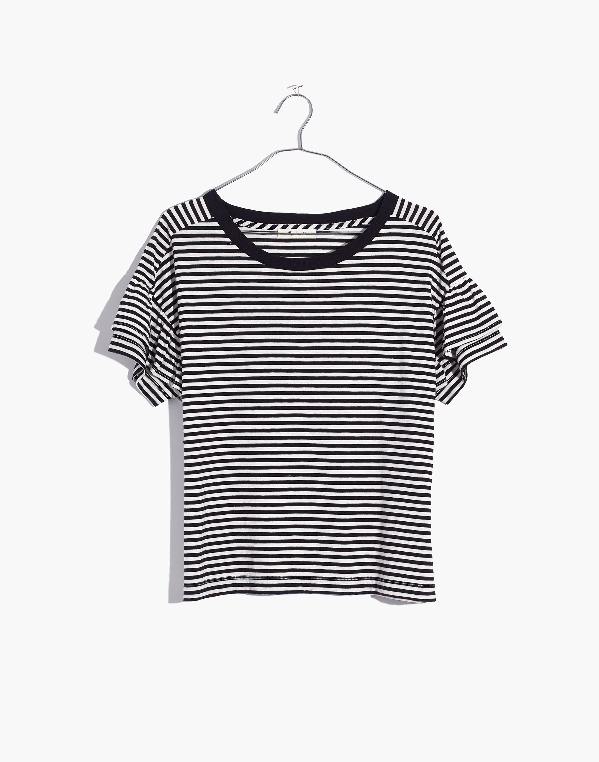 Women's Ruffle-Sleeve Tee in Stripe | Madewell