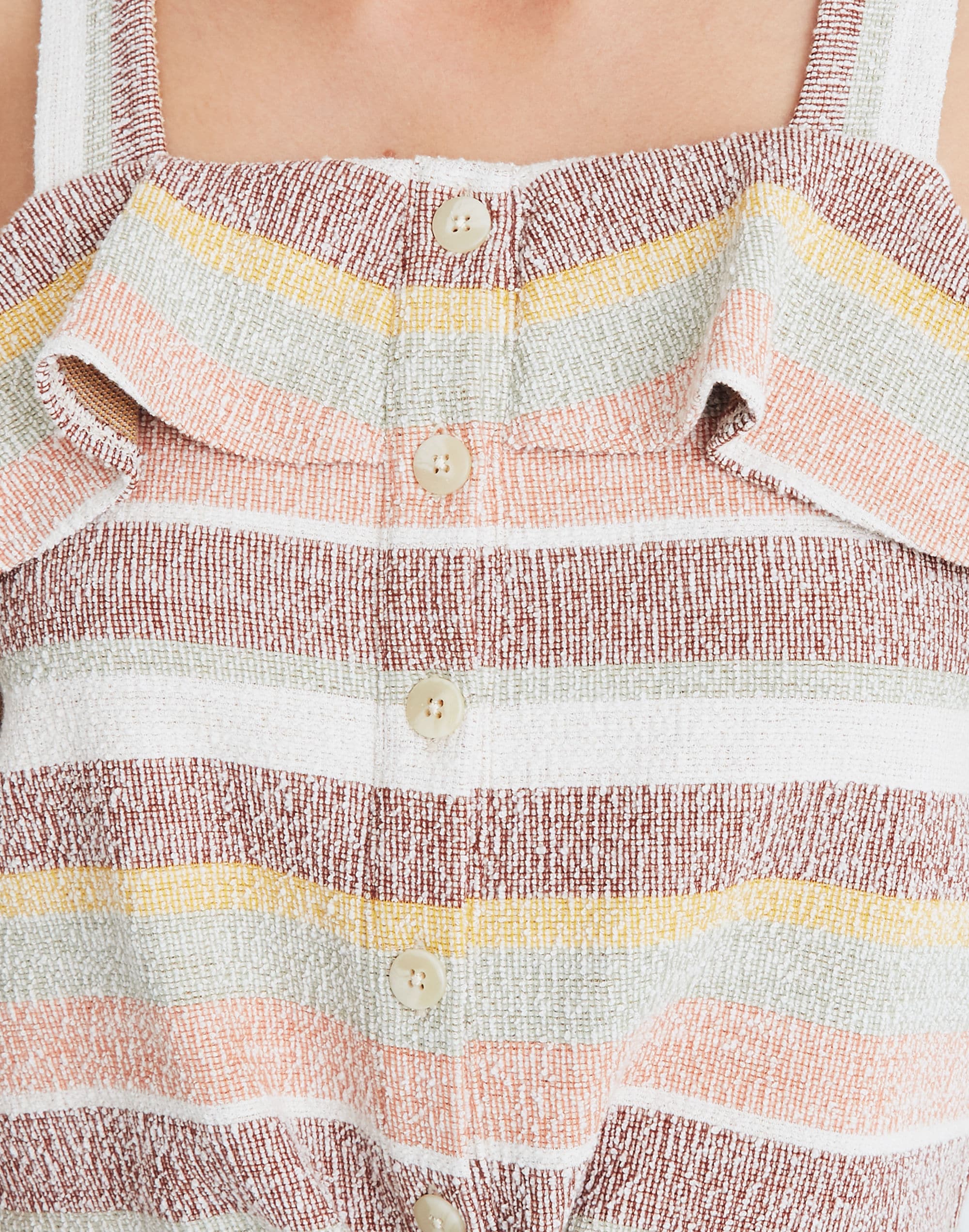 Texture & Thread Ruffle Tie-Front Tank in Stripe | Madewell