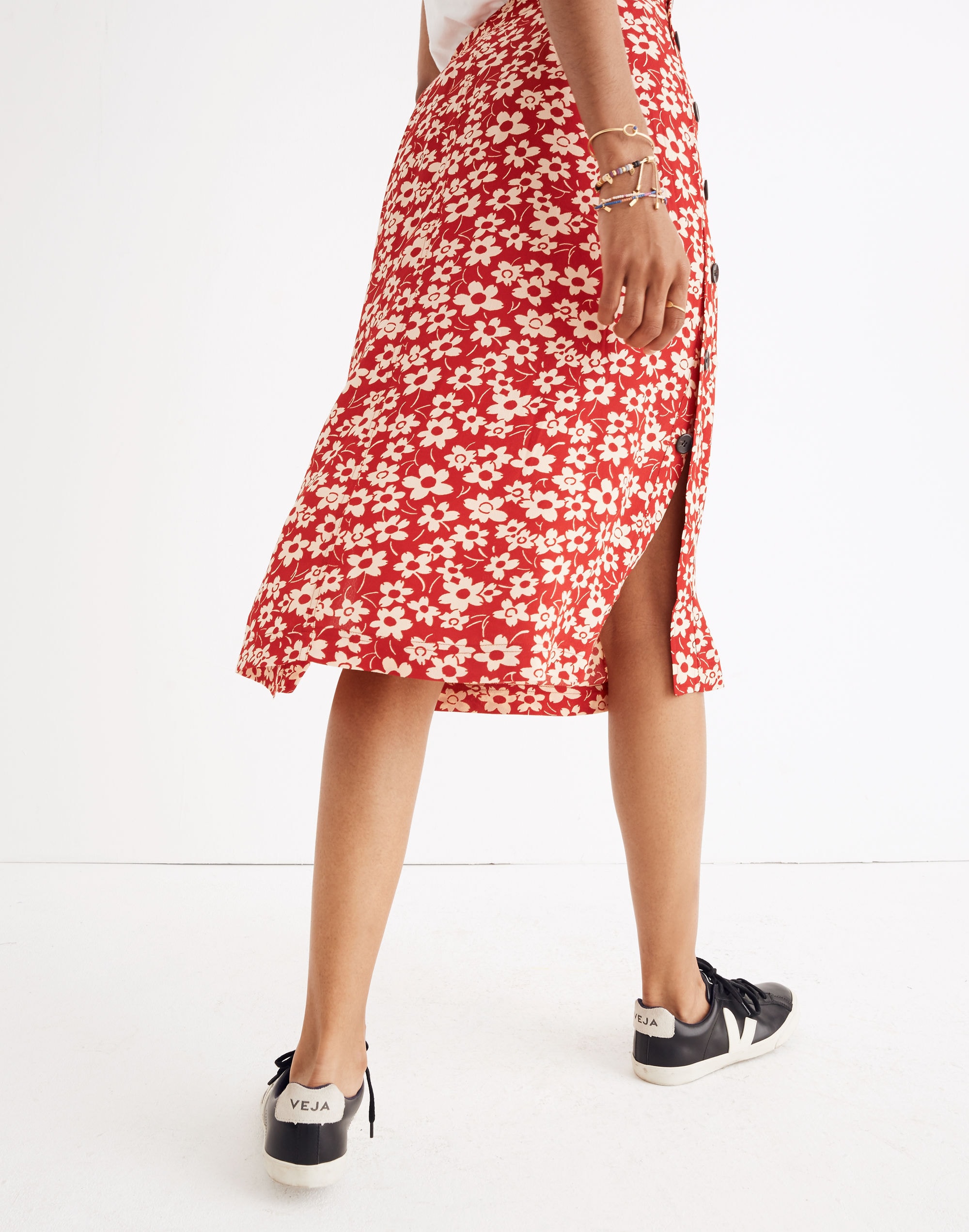 Side-Button Skirt Full Bloom | Madewell