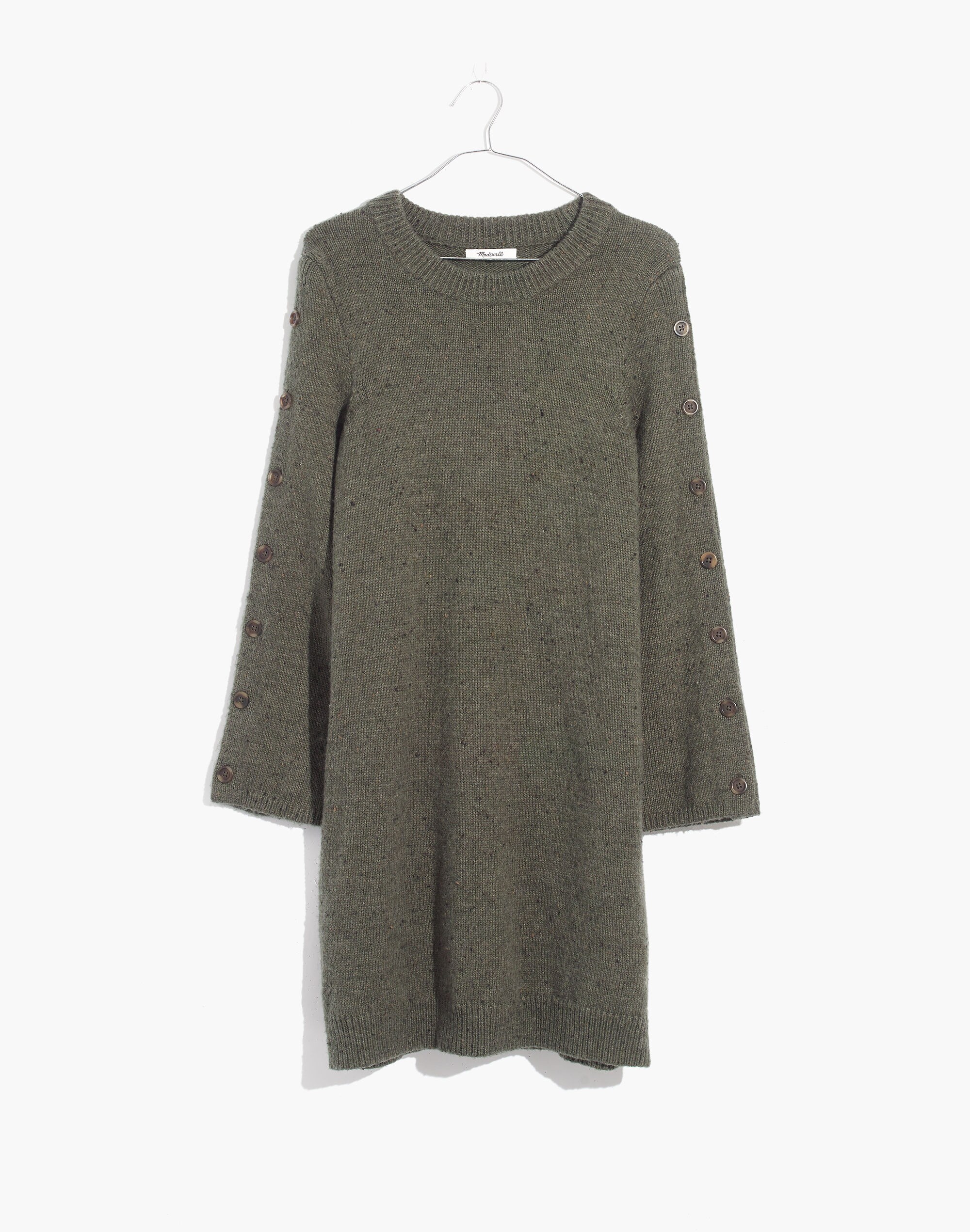 madewell button sleeve sweater dress