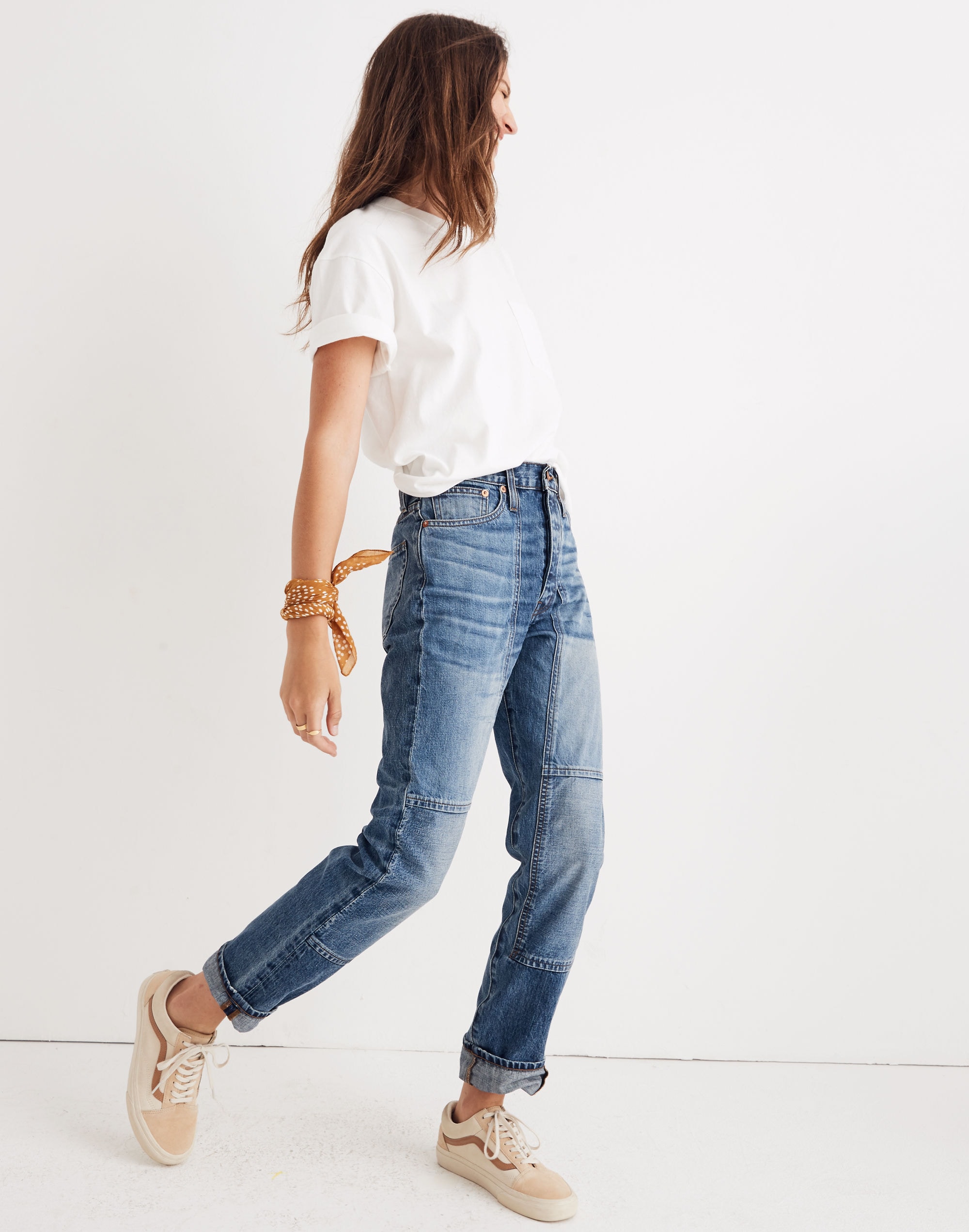 Rivet & Thread High-Rise Slim Boyjeans: Thigh-Patch Edition | Madewell