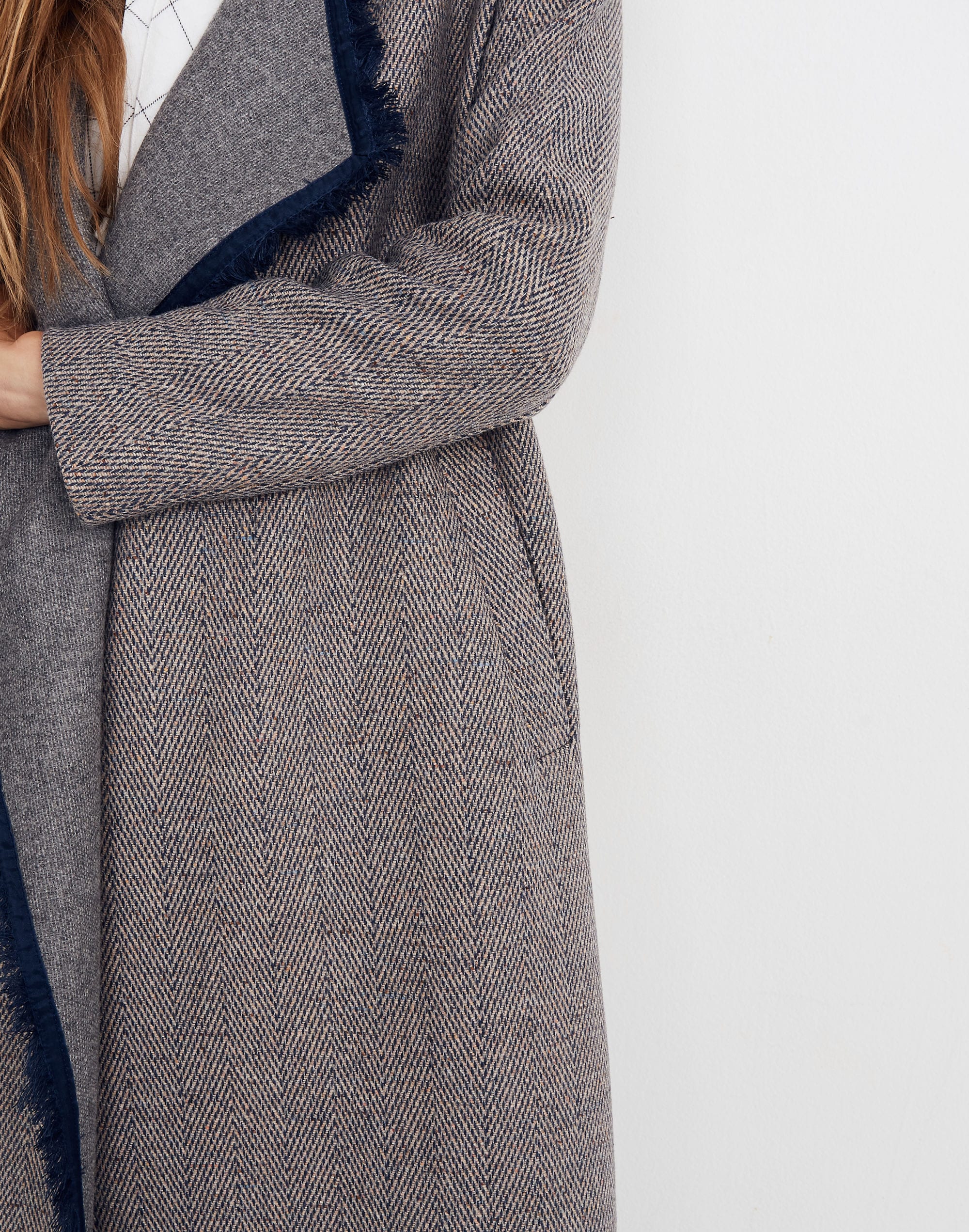 Fringed Herringbone Robe Coat | Madewell