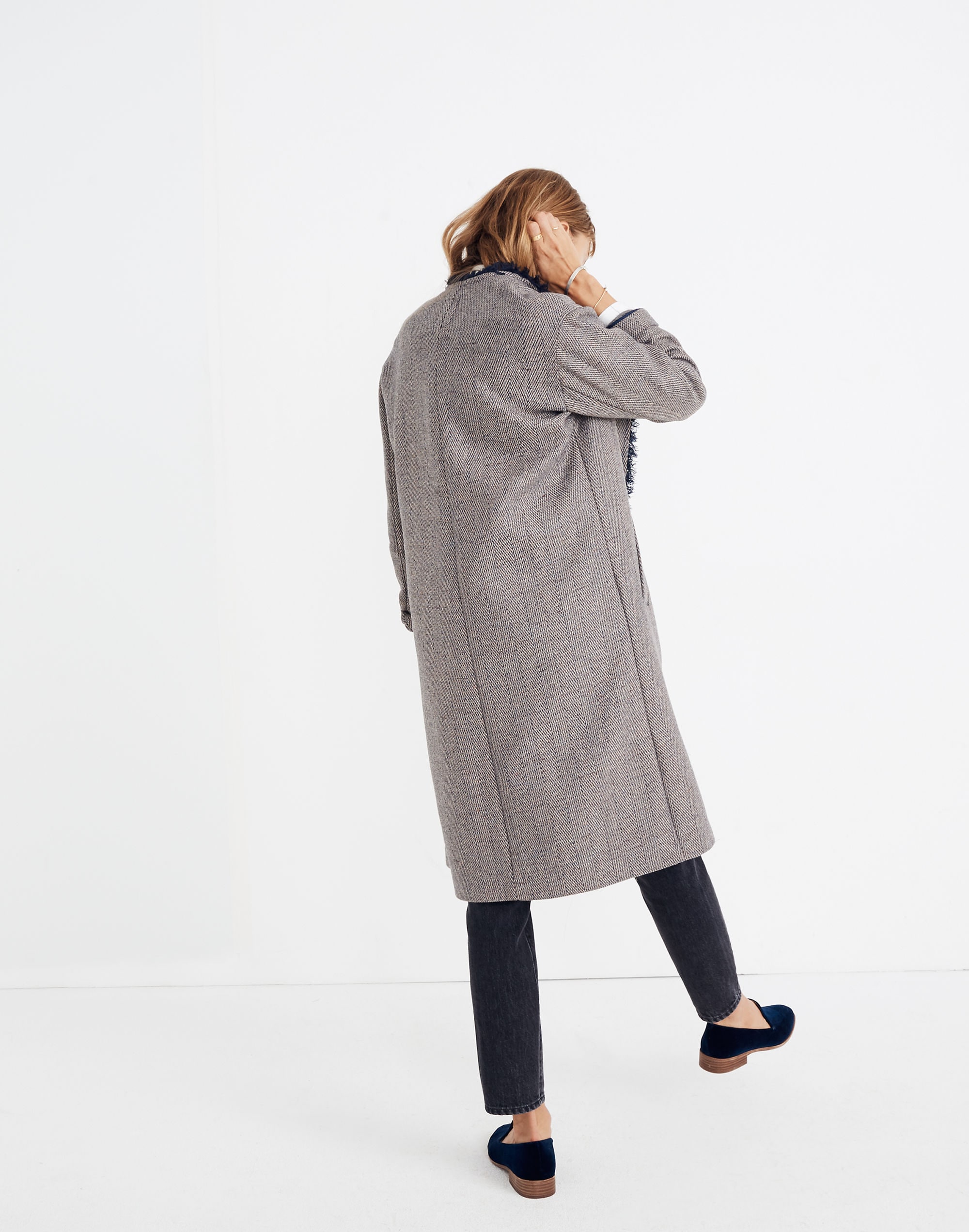 Fringed Herringbone Robe Coat | Madewell