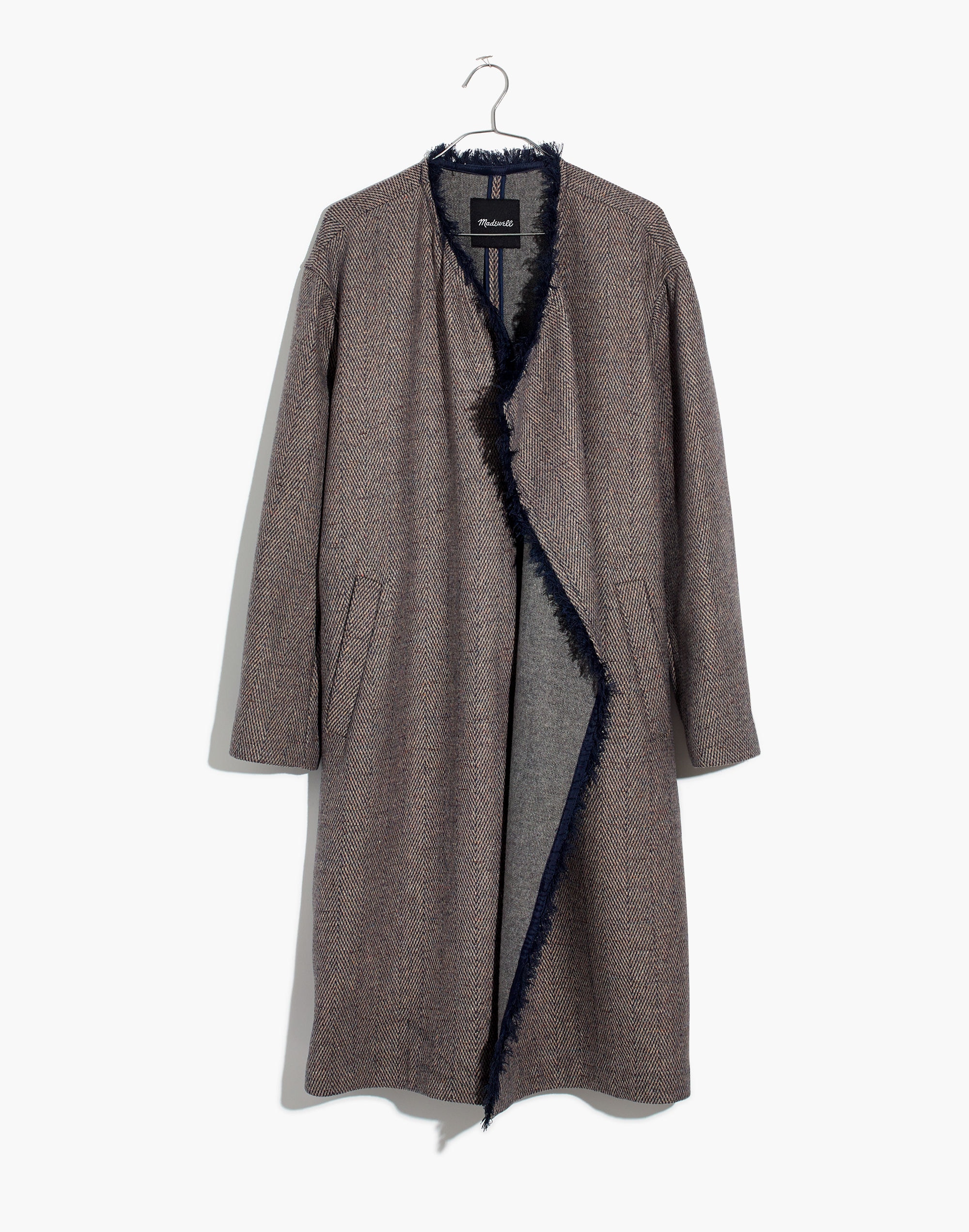 Fringed Herringbone Robe Coat | Madewell