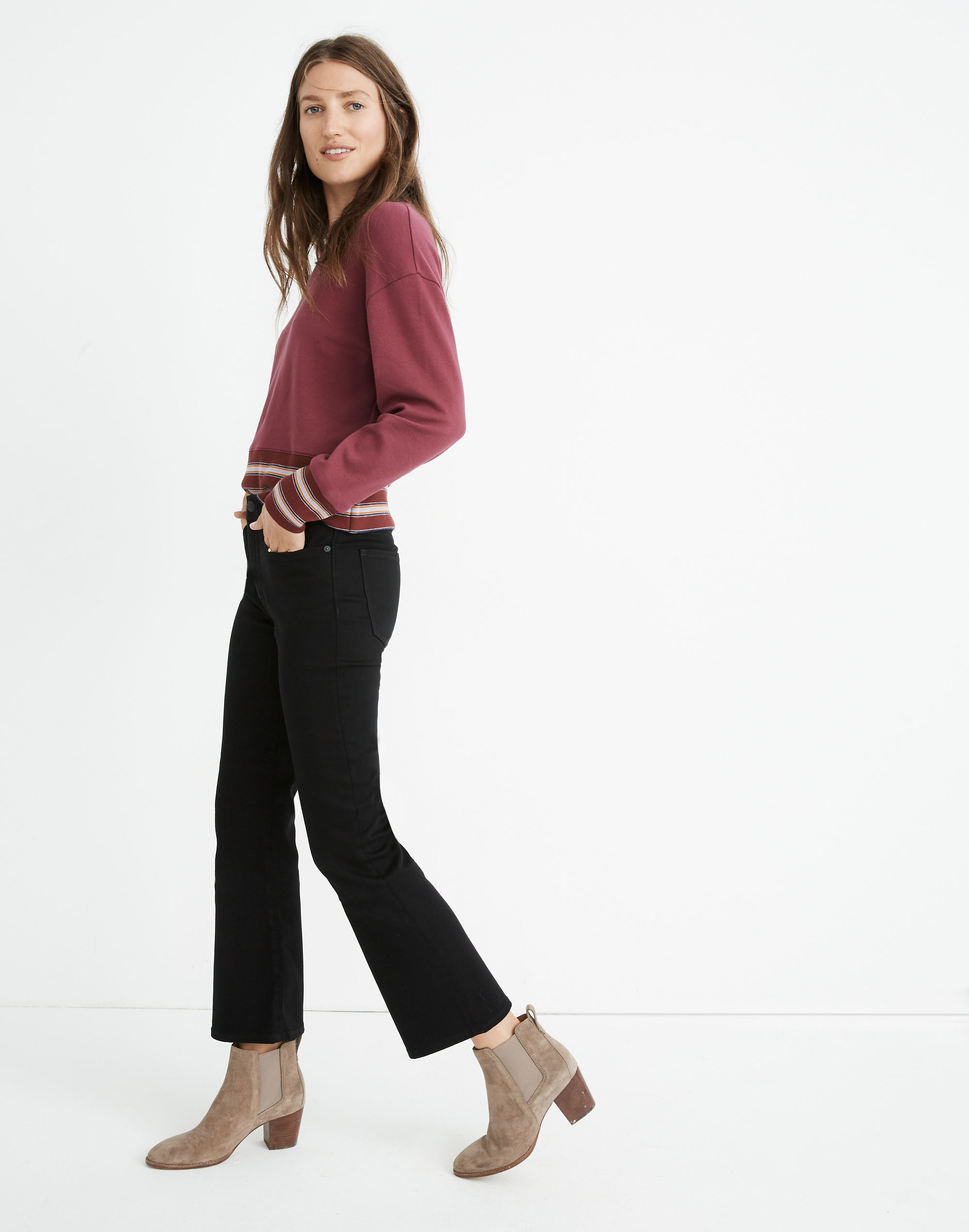 Petite Cali Demi-Boot Jeans Black Frost: TENCEL™ Denim Edition | Madewell