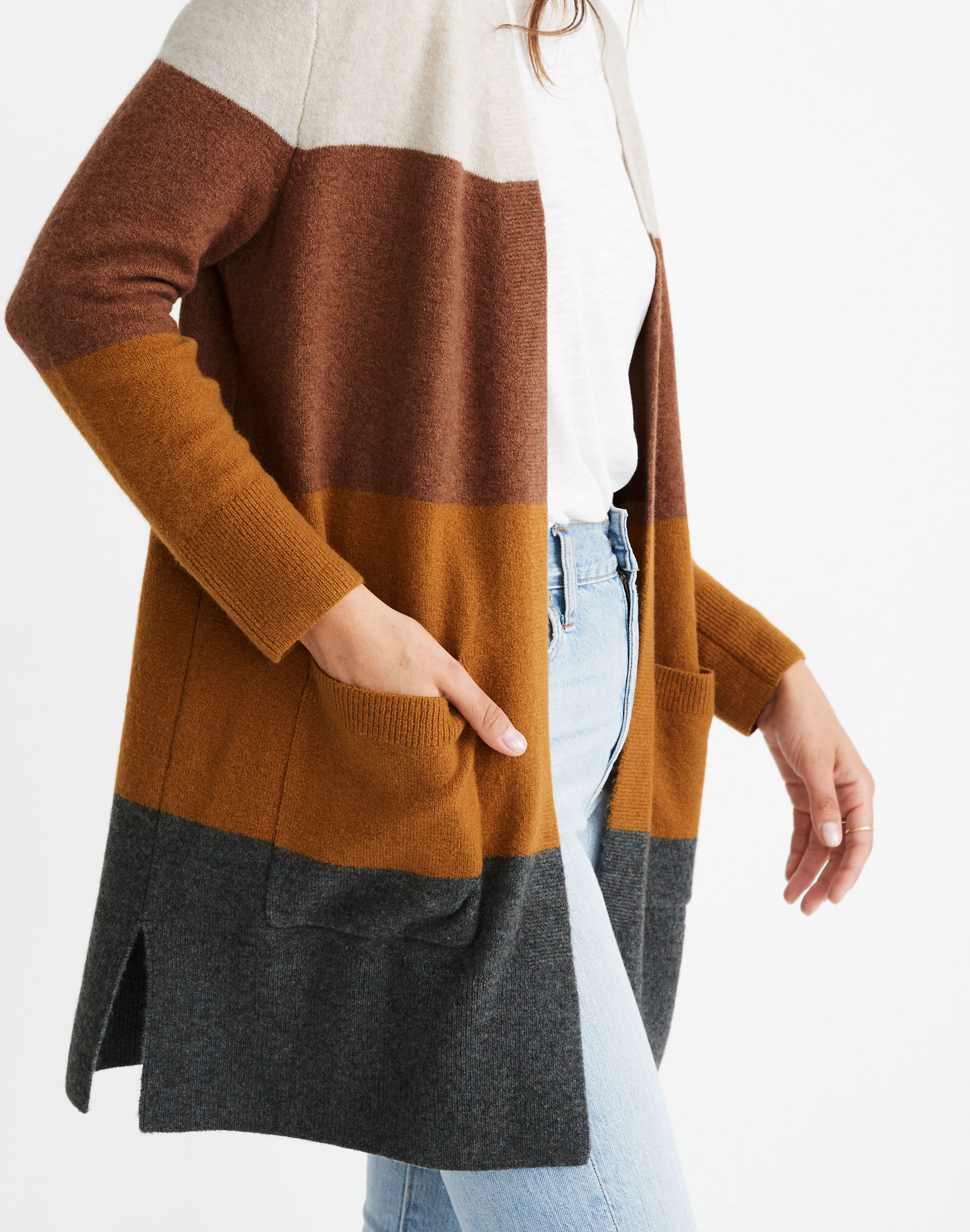 Madewell Kent Striped Cardigan Sweater in Coziest Yarn Madewell Bethesda Row