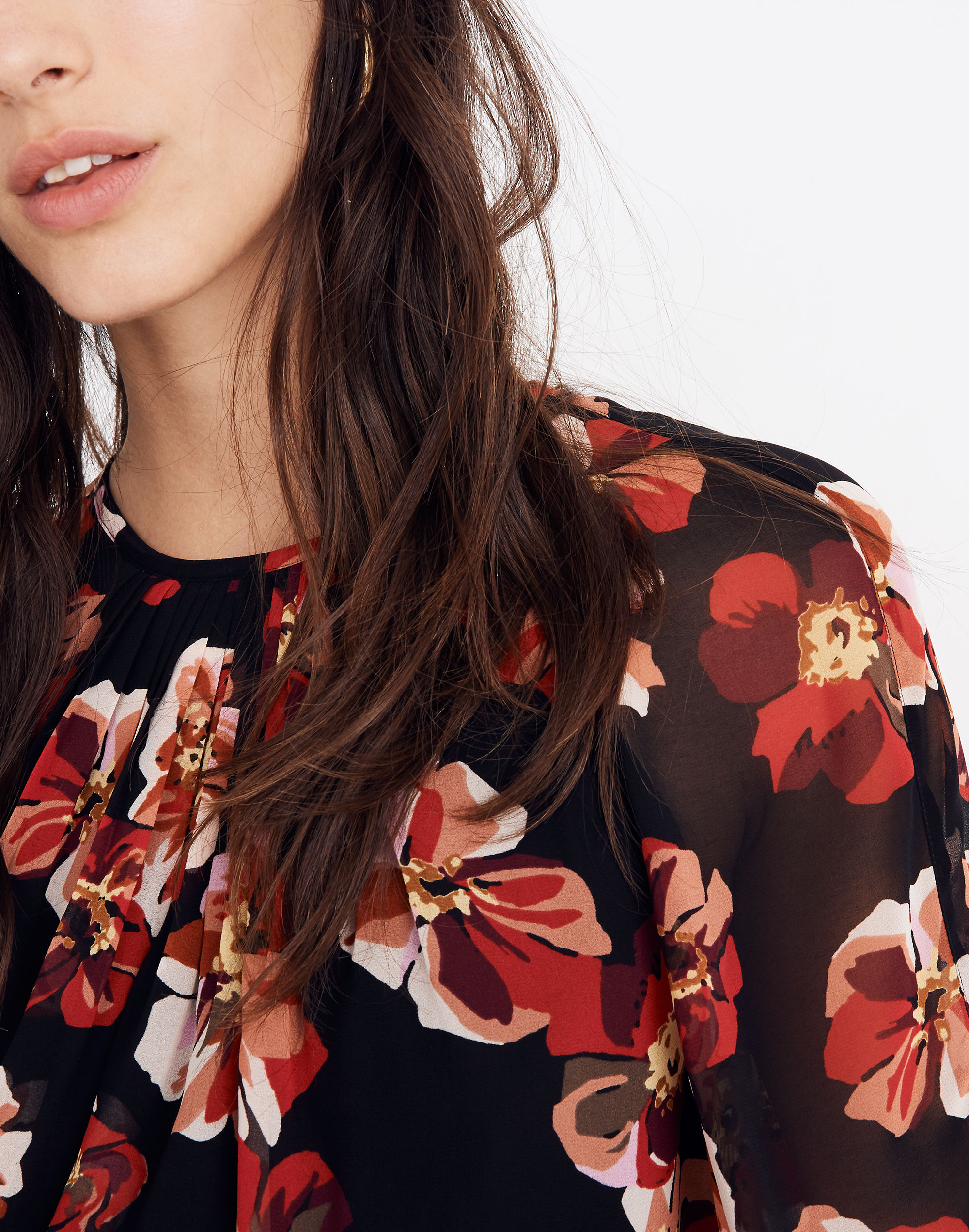 Tie-Back Bubble-Sleeve Top French Rose | Madewell