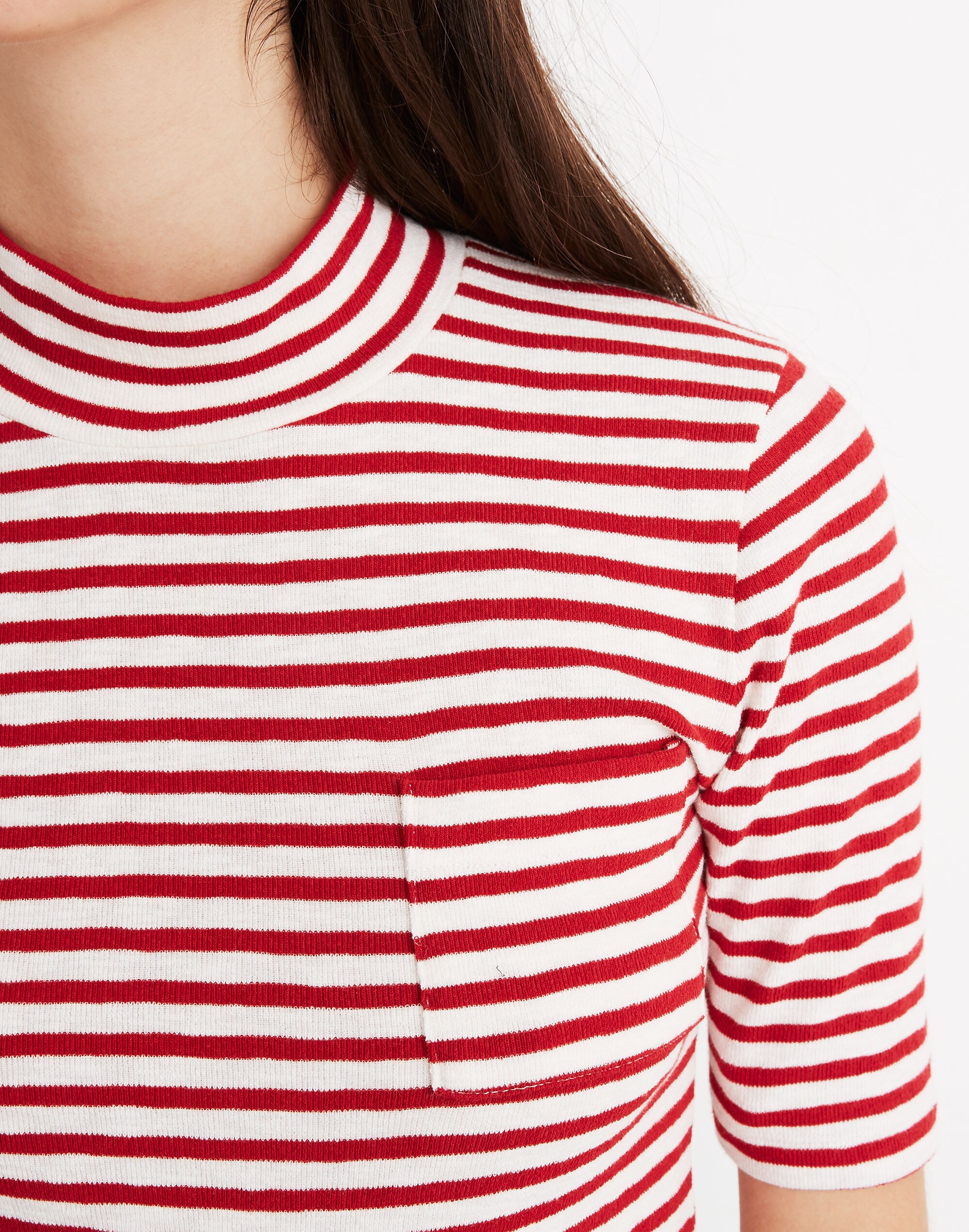 Mockneck Shirttail Tee in Solecito Stripe | Madewell