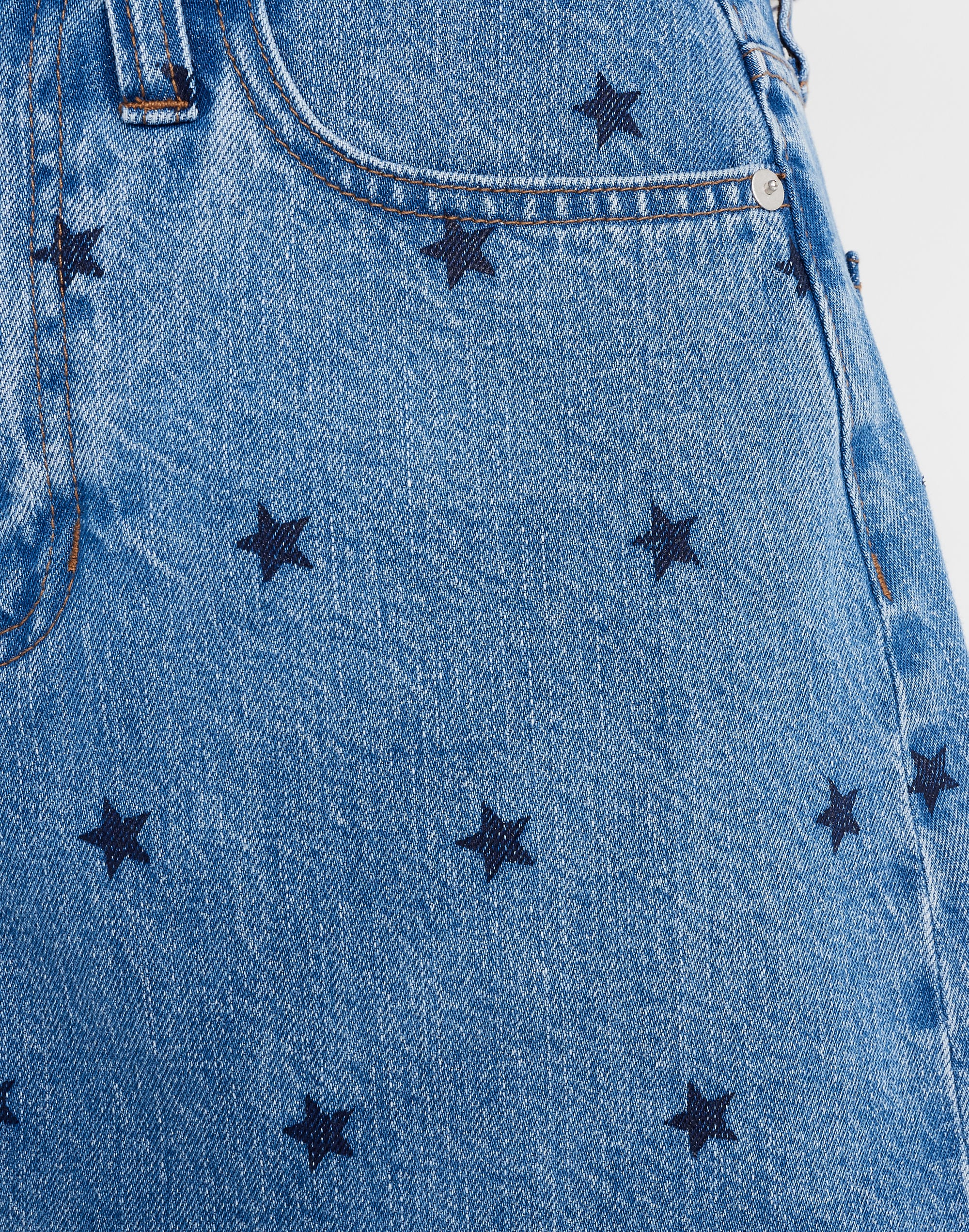 Rigid Denim A-Line Mini Skirt: Star Print Edition | Madewell