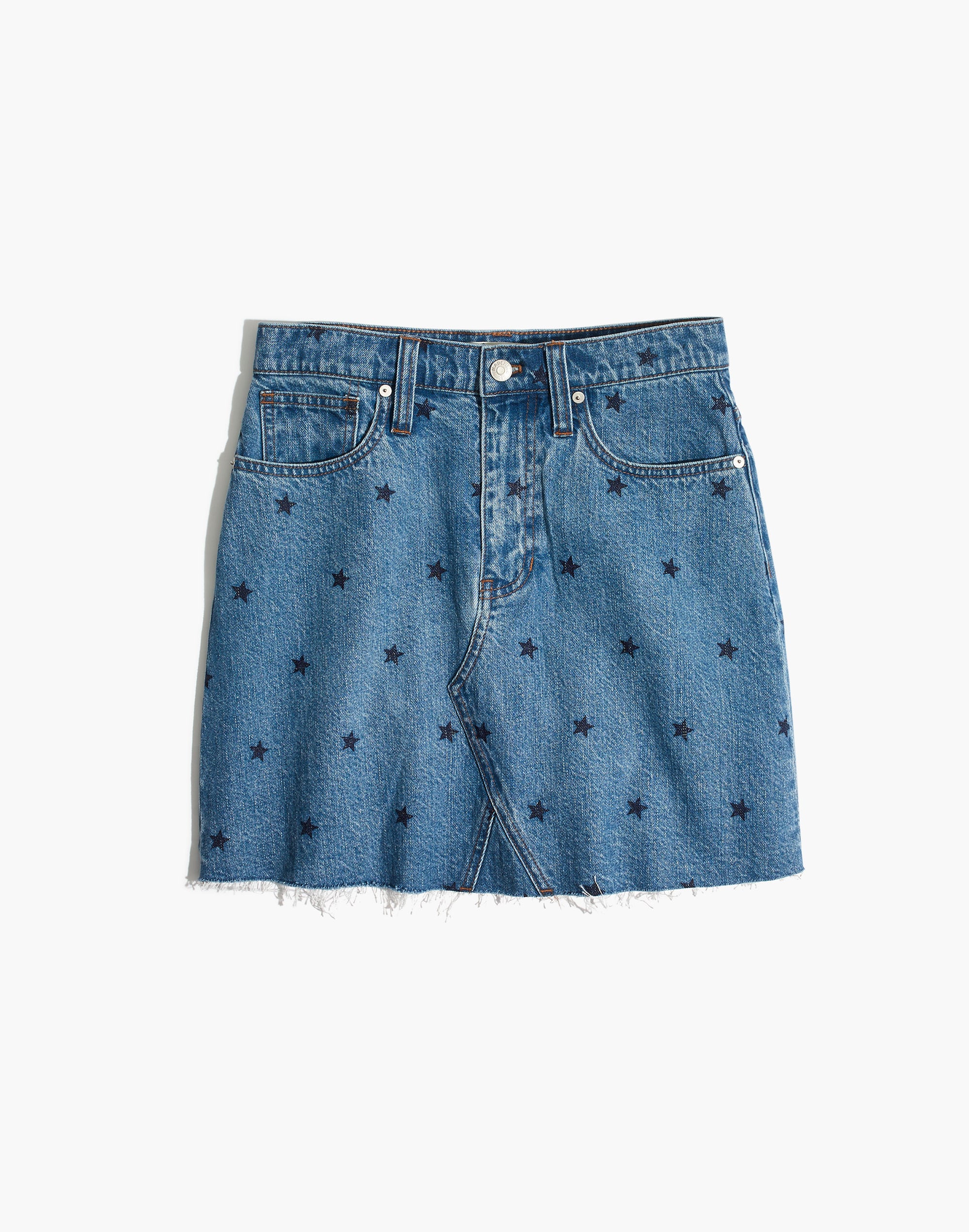 Rigid Denim A-Line Mini Skirt: Star Print Edition | Madewell