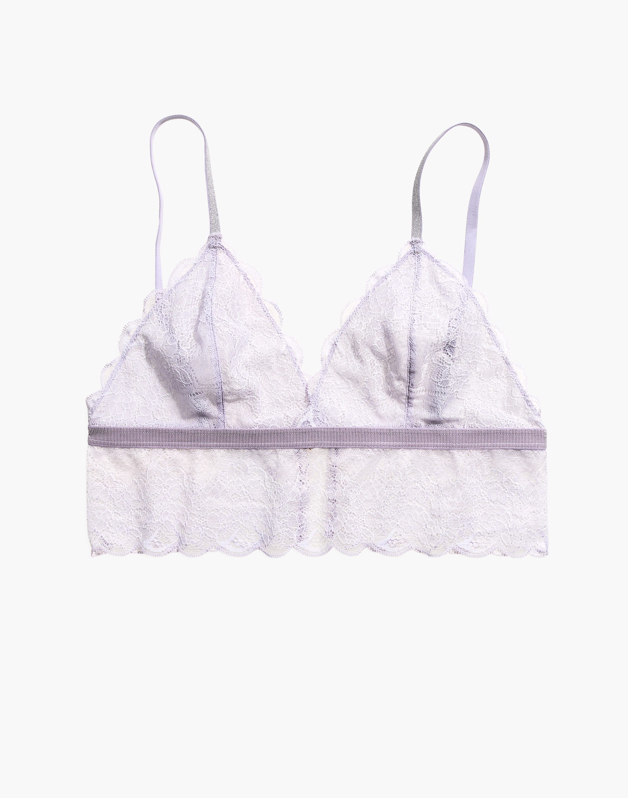 Lace Liana Shimmer-Detail Longline Bralette | Madewell