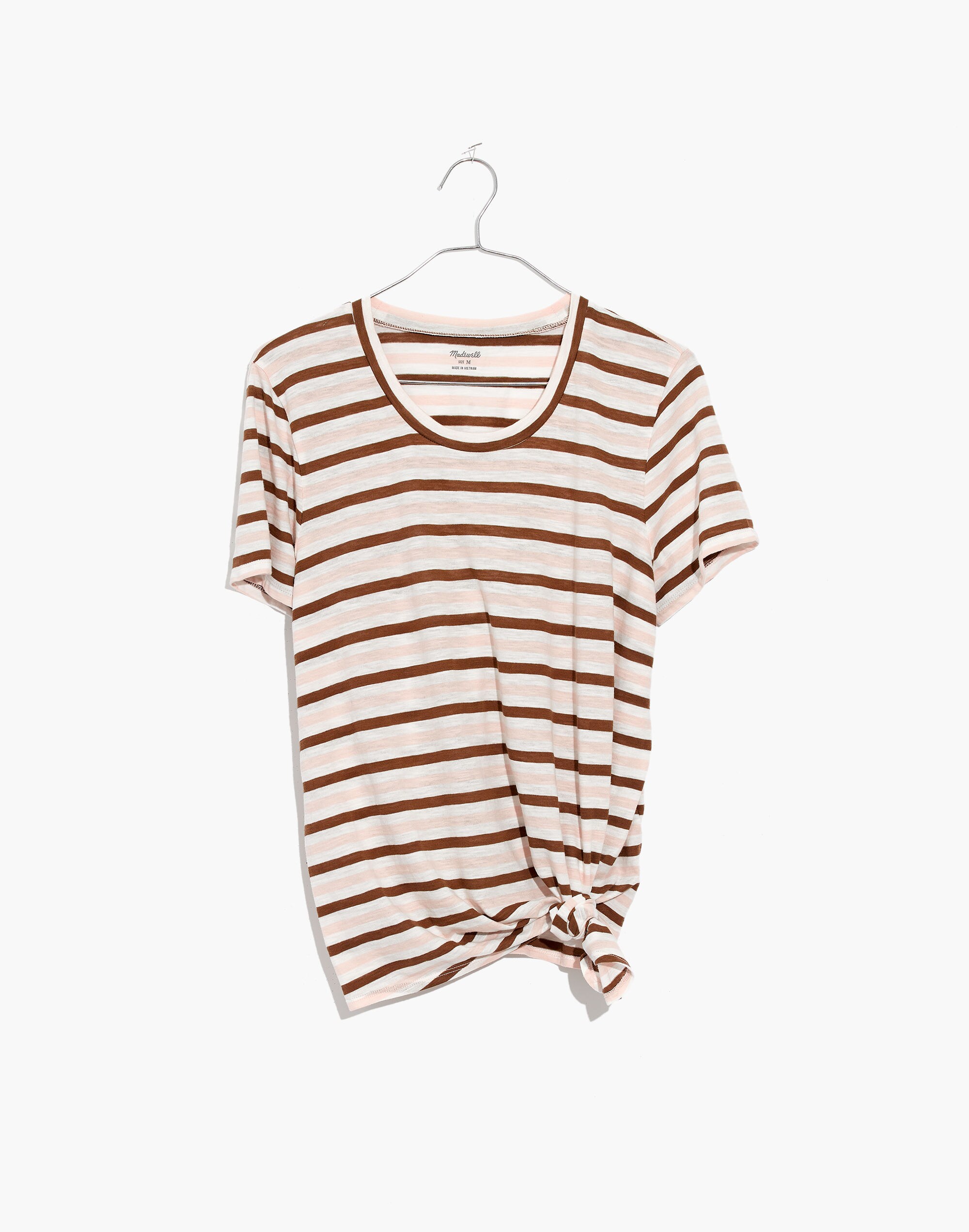 Whisper Cotton Knot-Front Tee in Myers Stripe | Madewell