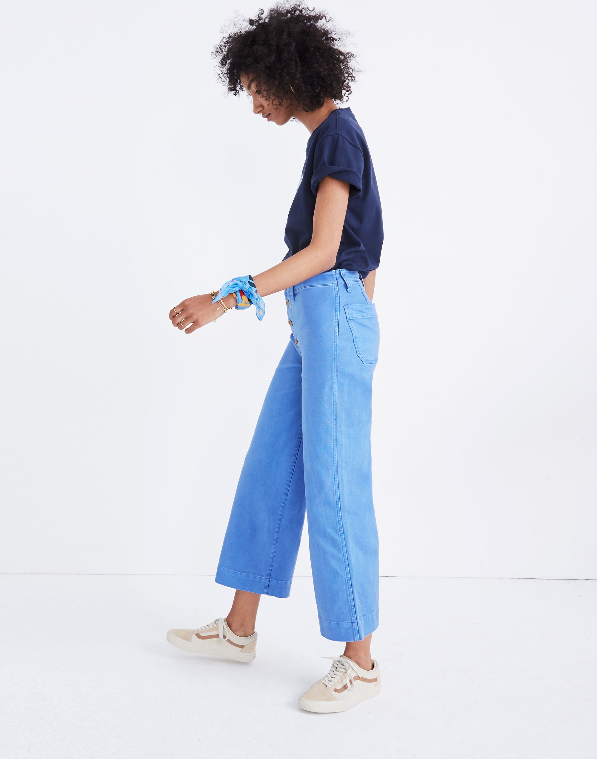 Emmett Wide-Leg Crop Pants: Button-Front Edition | Madewell