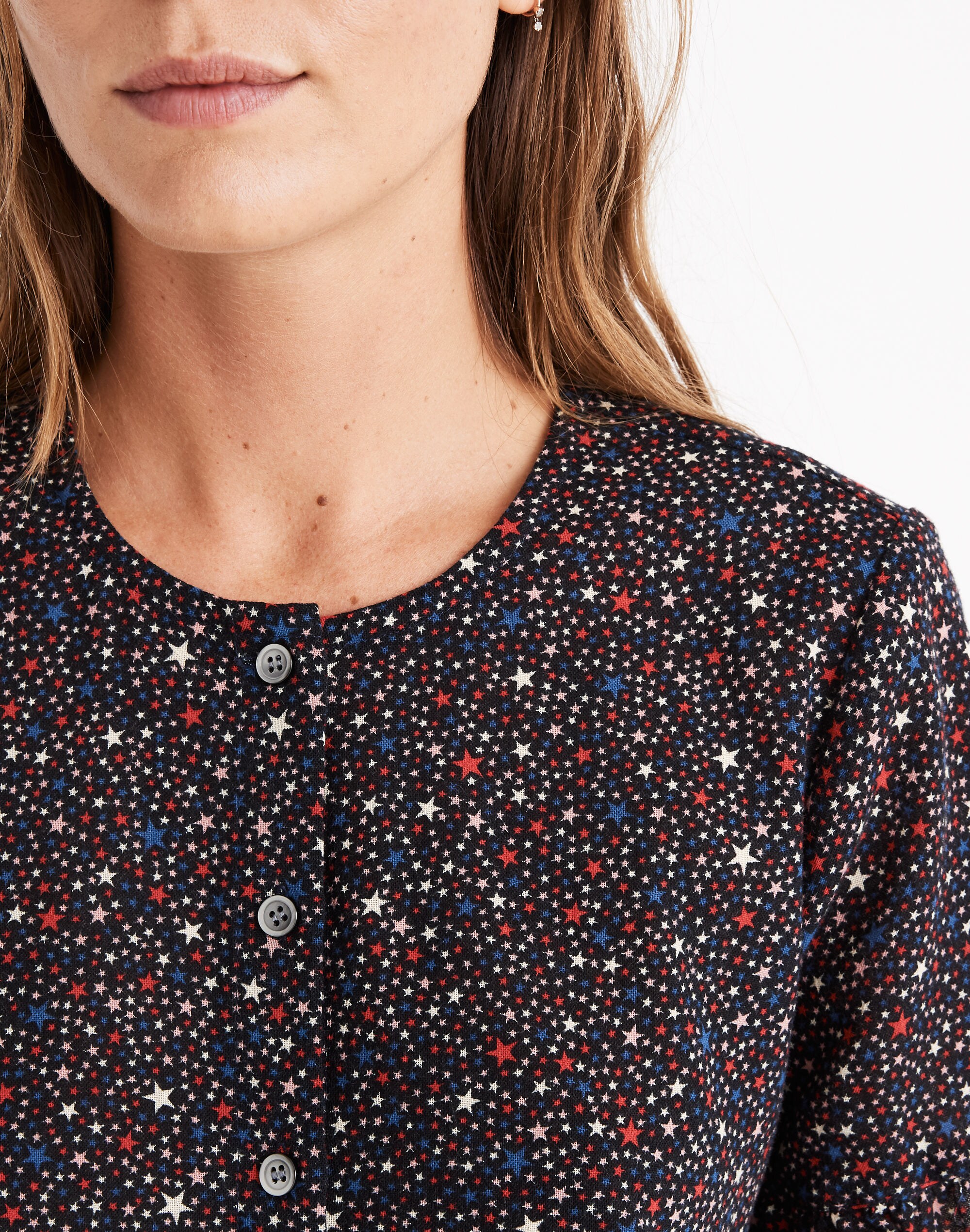 Studio Ruffle-Hem Top Starry Night | Madewell