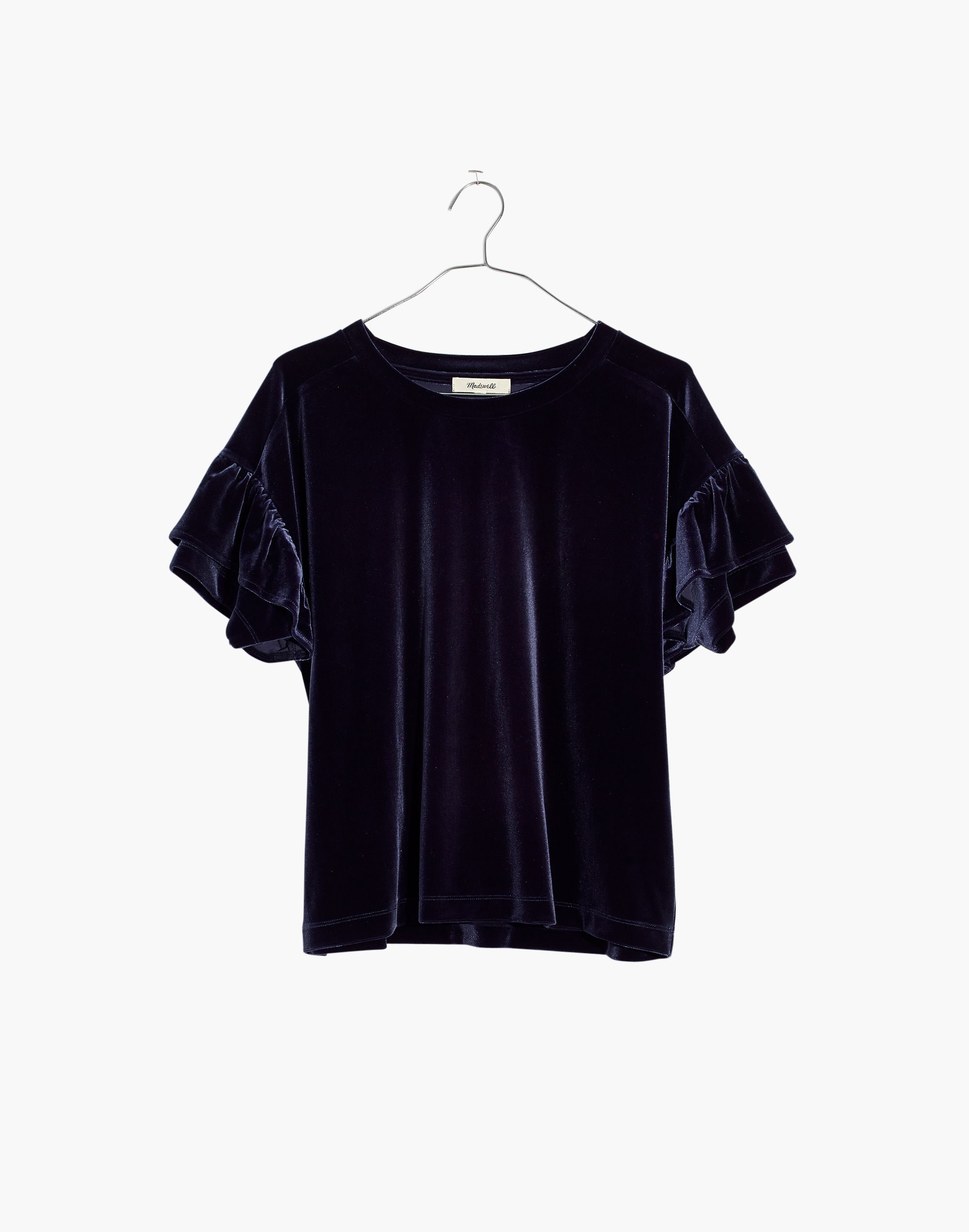 Velvet Ruffle-Sleeve Tee | Madewell