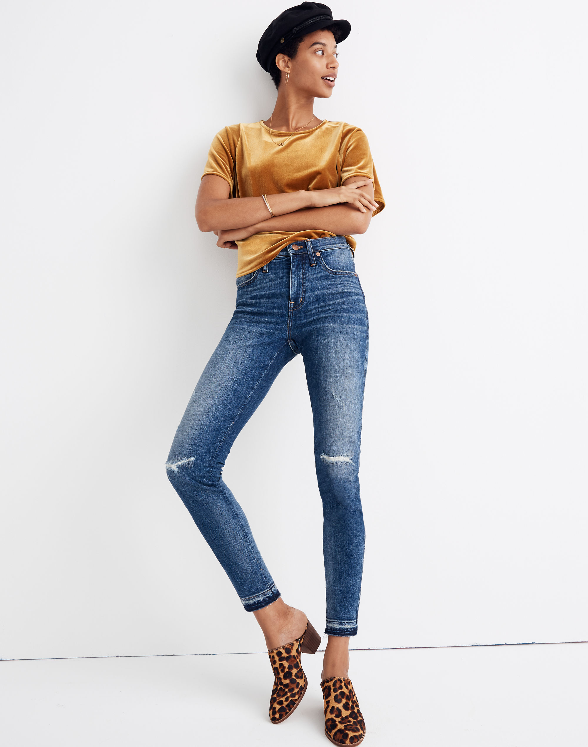 9" Mid-Rise Skinny Jeans York Wash: Rip and Repair Edition | Madewell