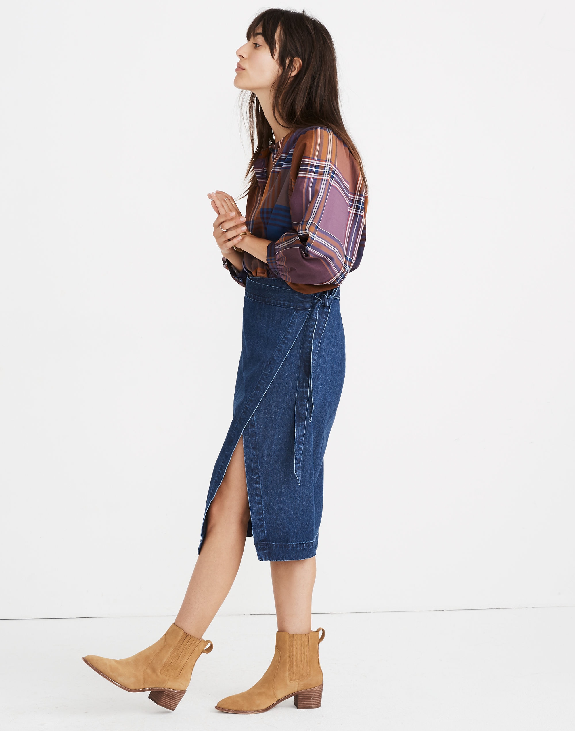 Denim Midi Wrap Skirt Neville Wash | Madewell