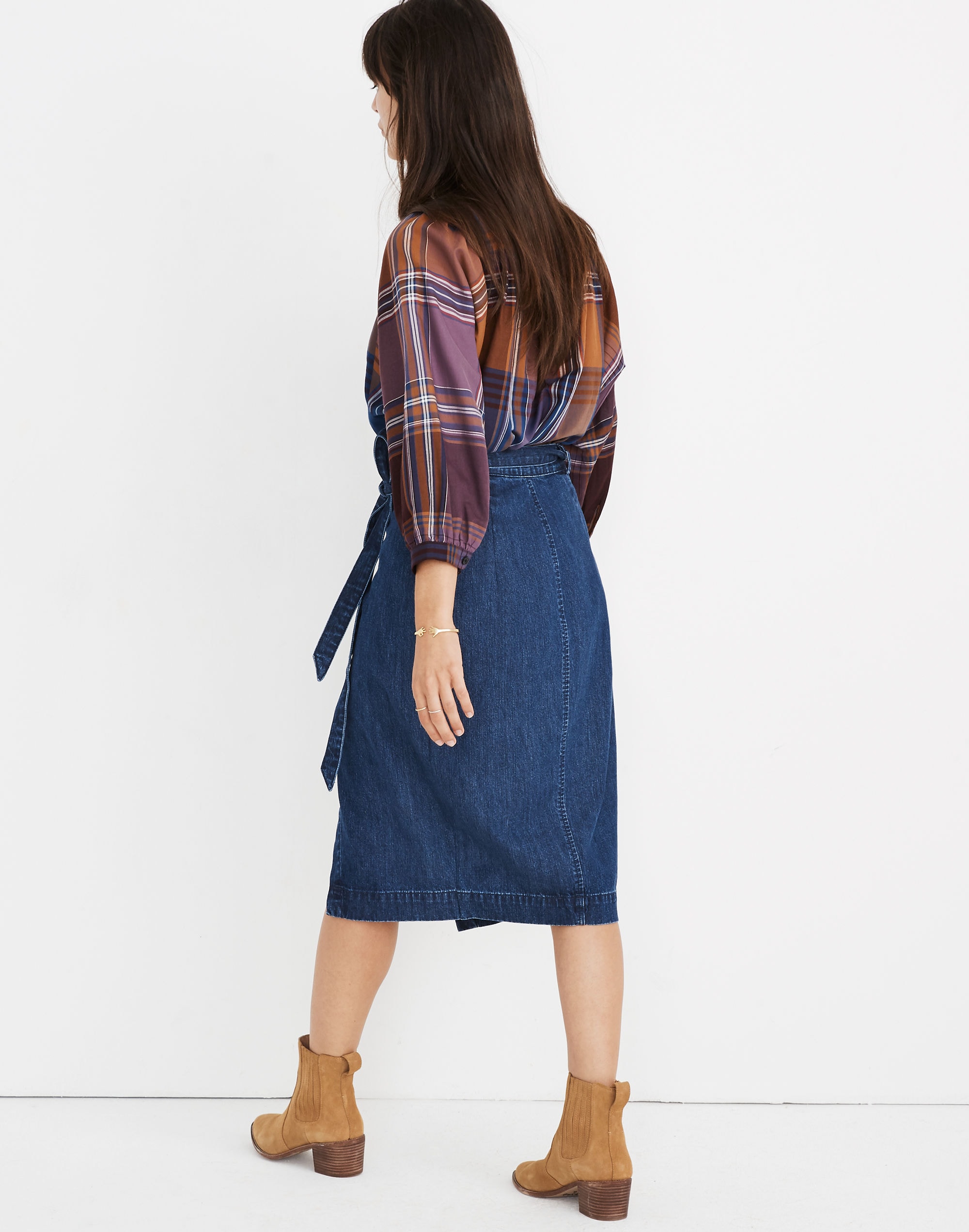 Denim Midi Wrap Skirt Neville Wash | Madewell