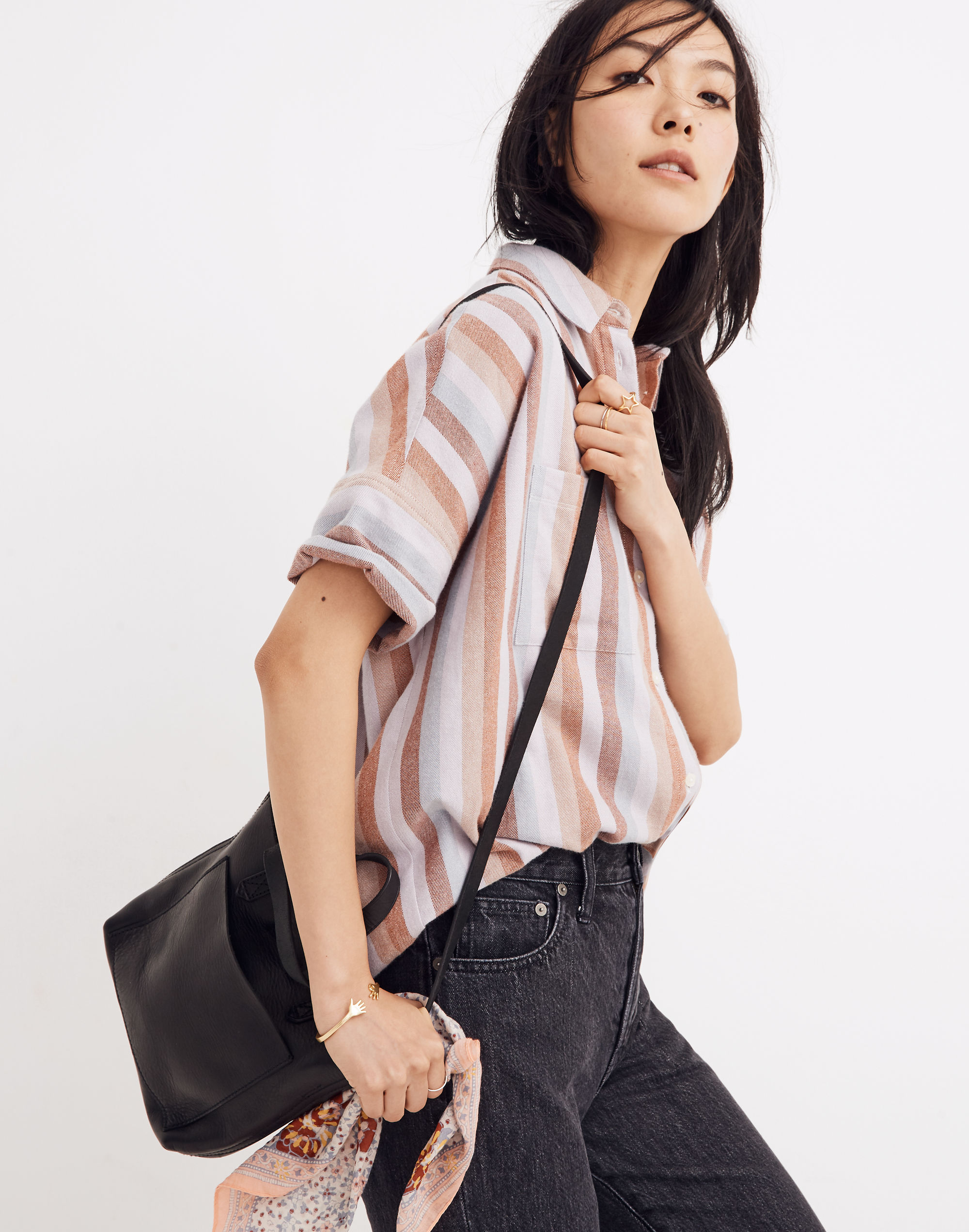 Flannel Courier Shirt Sunrise Stripe | Madewell