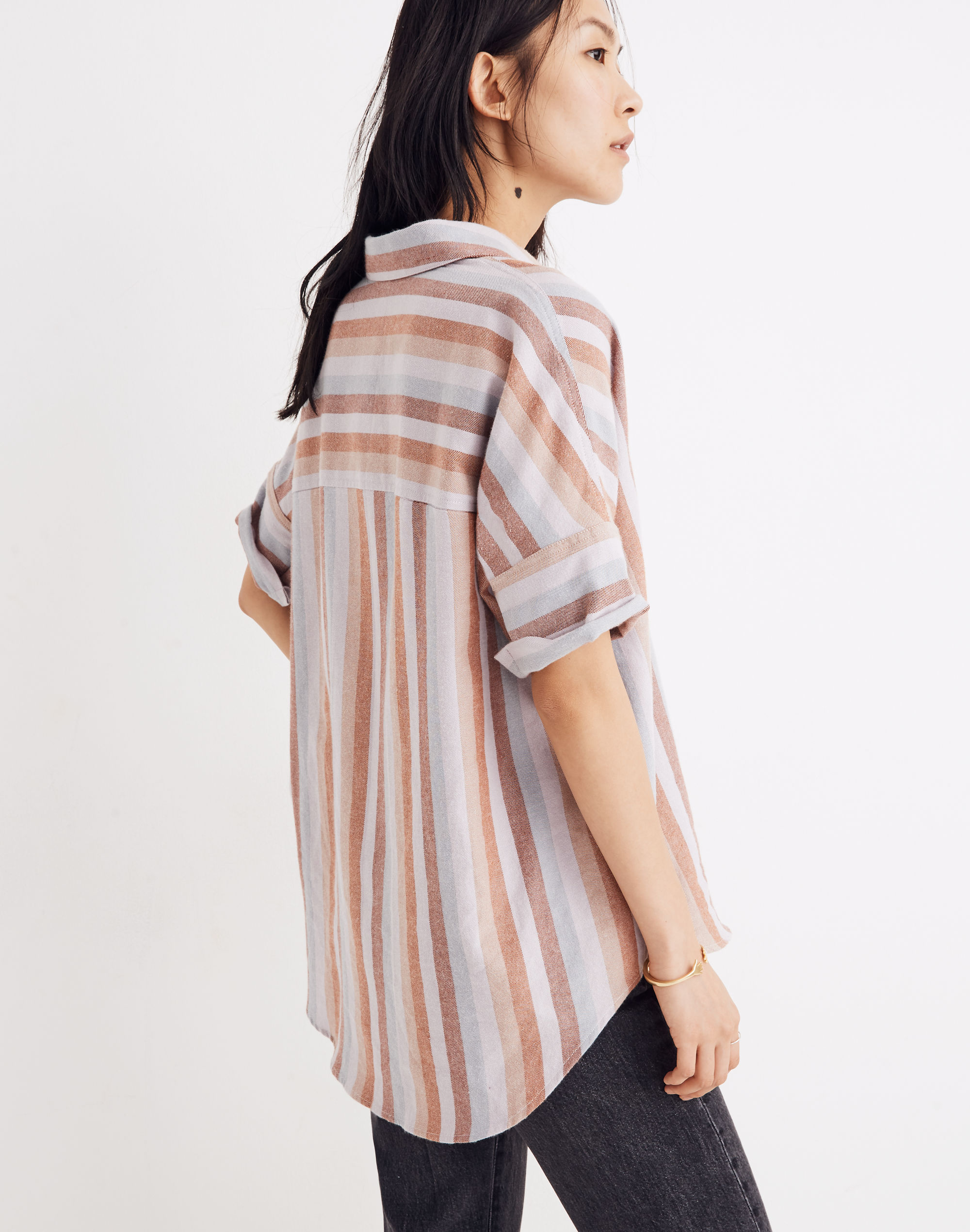 Flannel Courier Shirt Sunrise Stripe | Madewell