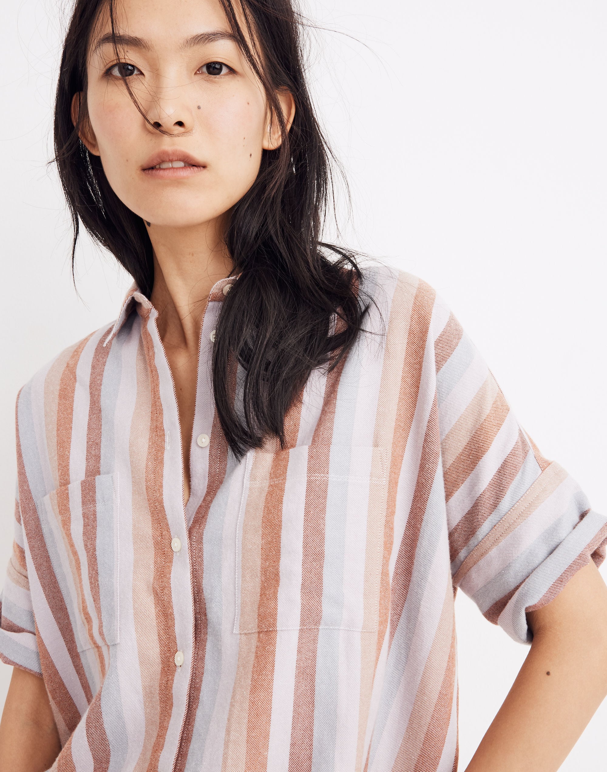 Flannel Courier Shirt Sunrise Stripe | Madewell