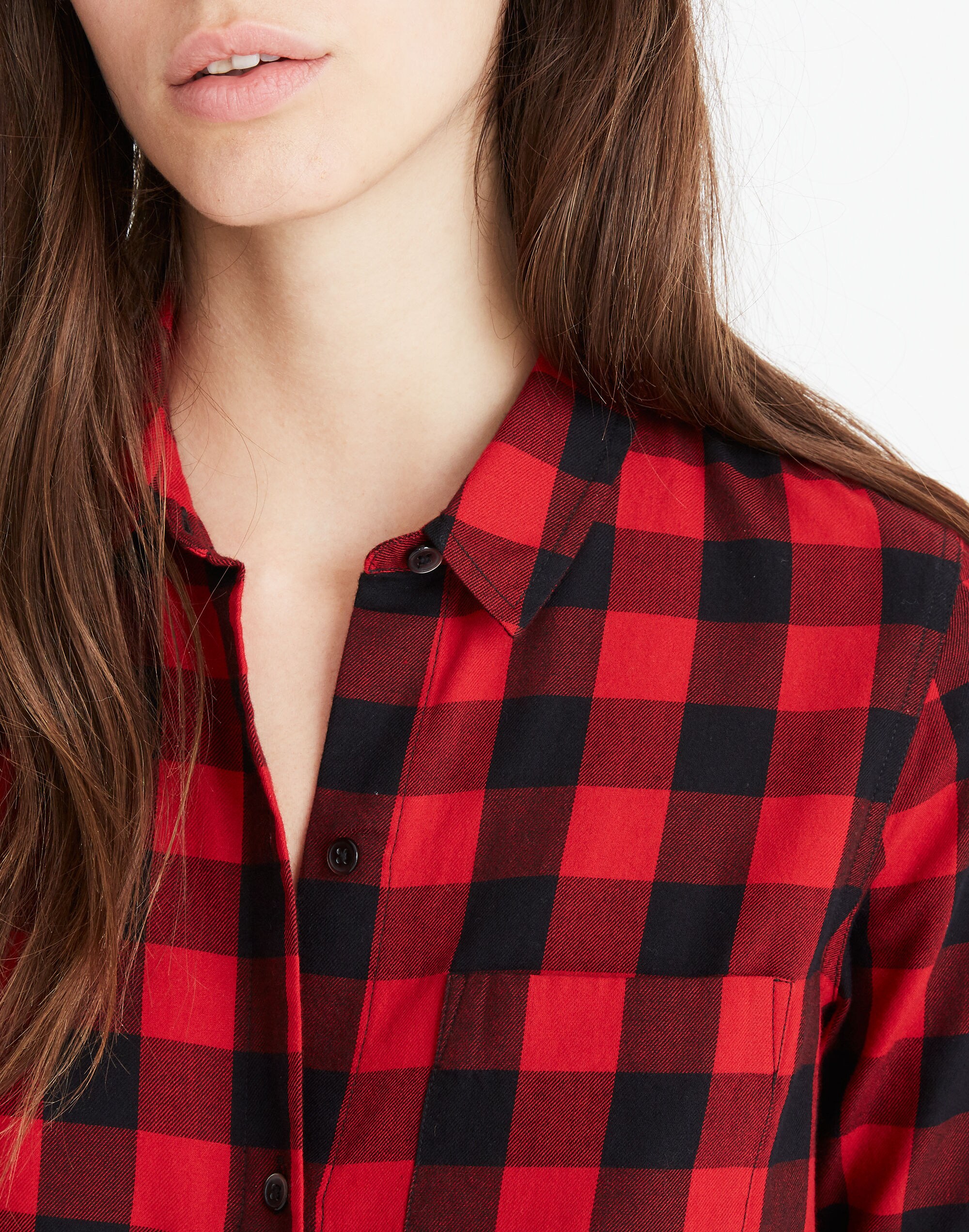 Flannel Tie-Front Shirt in Buffalo Check | Madewell