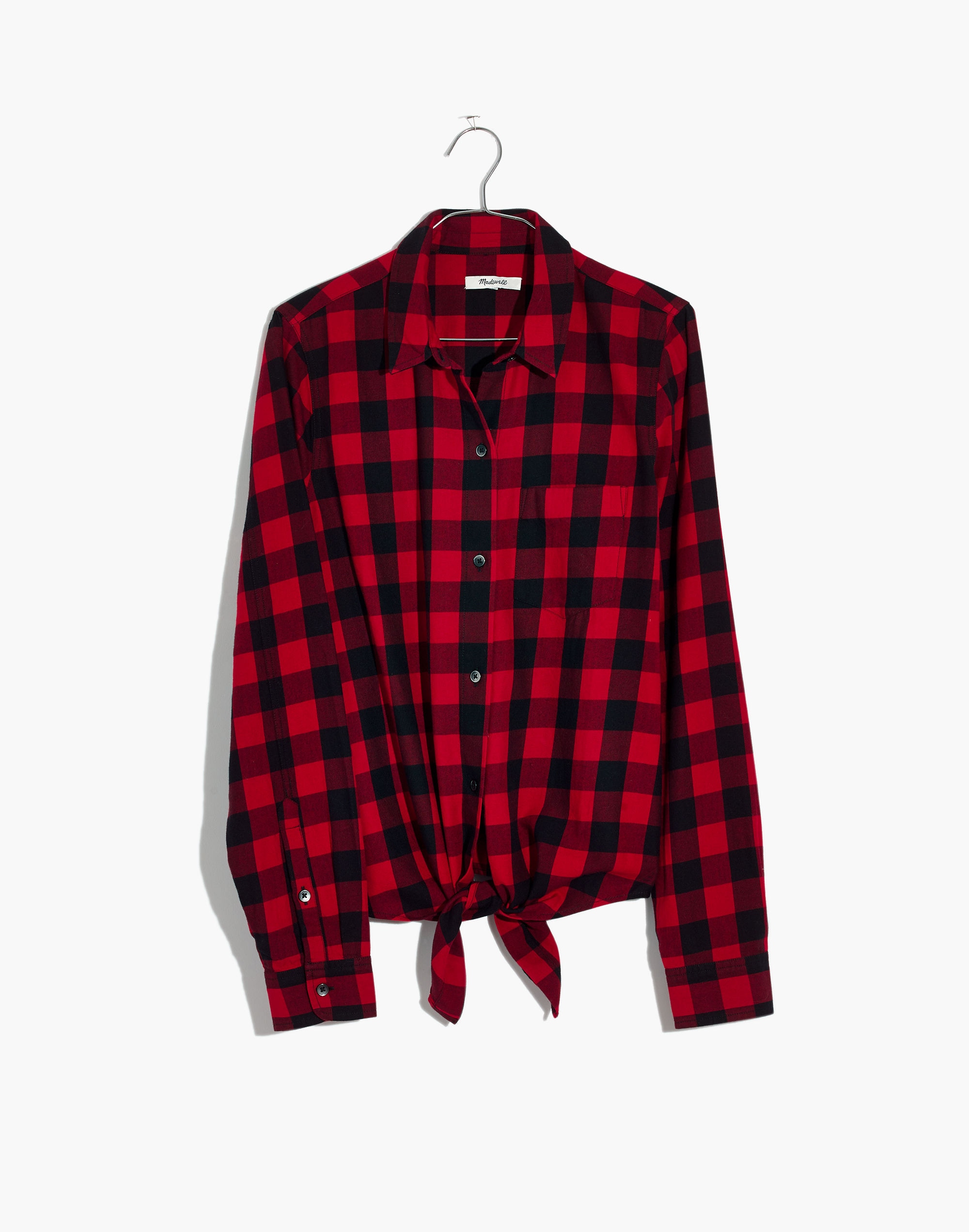 Flannel Tie-Front Shirt in Buffalo Check | Madewell