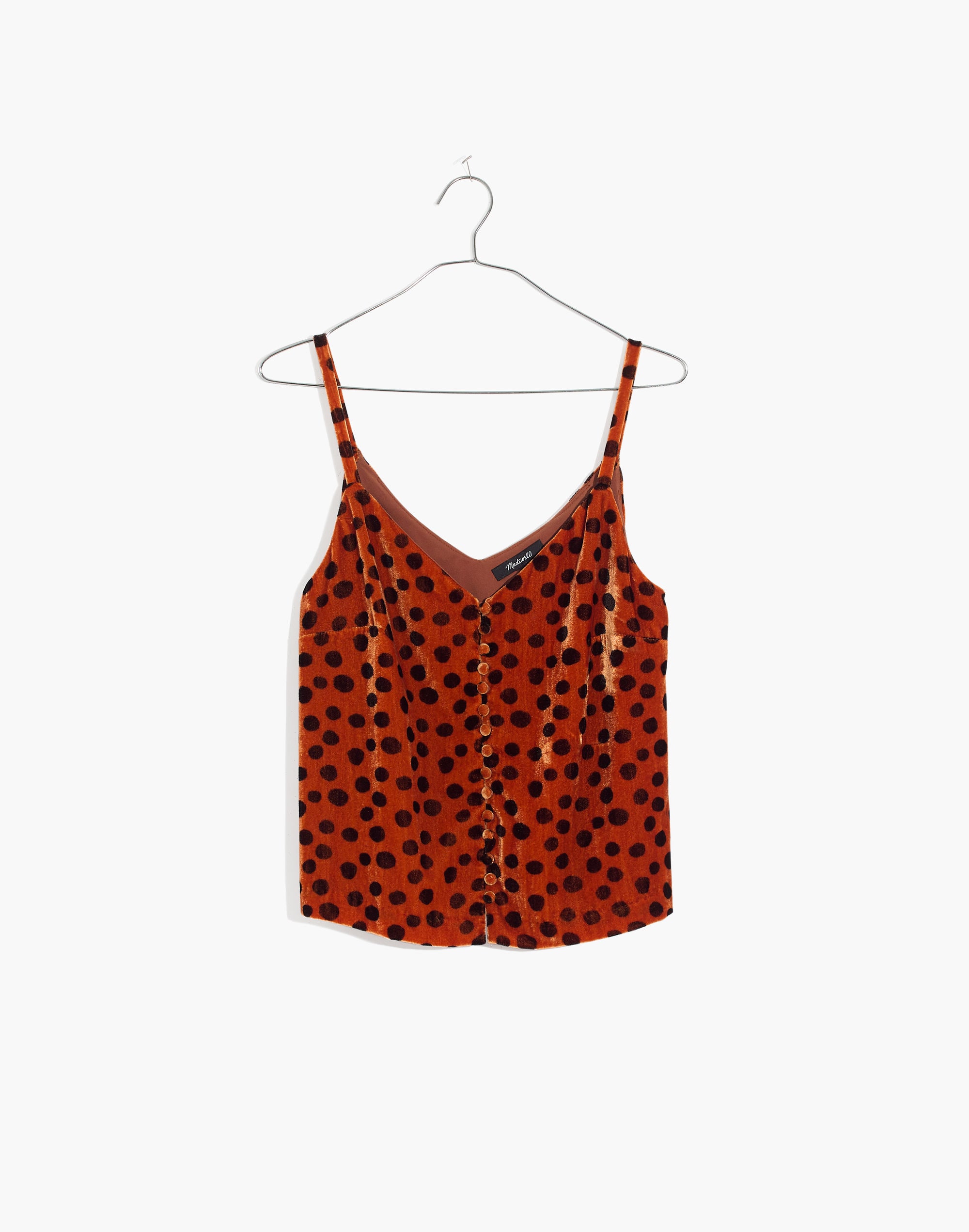 Velvet Button-Front Cami in Leopard Dot | Madewell