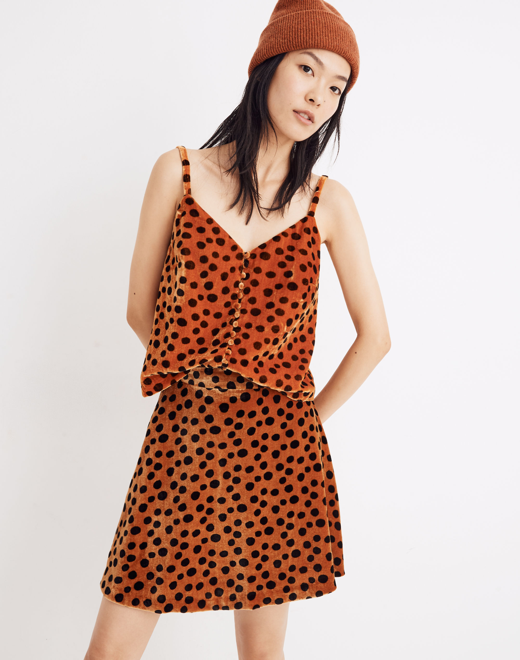 Velvet Button-Front Cami in Leopard Dot | Madewell