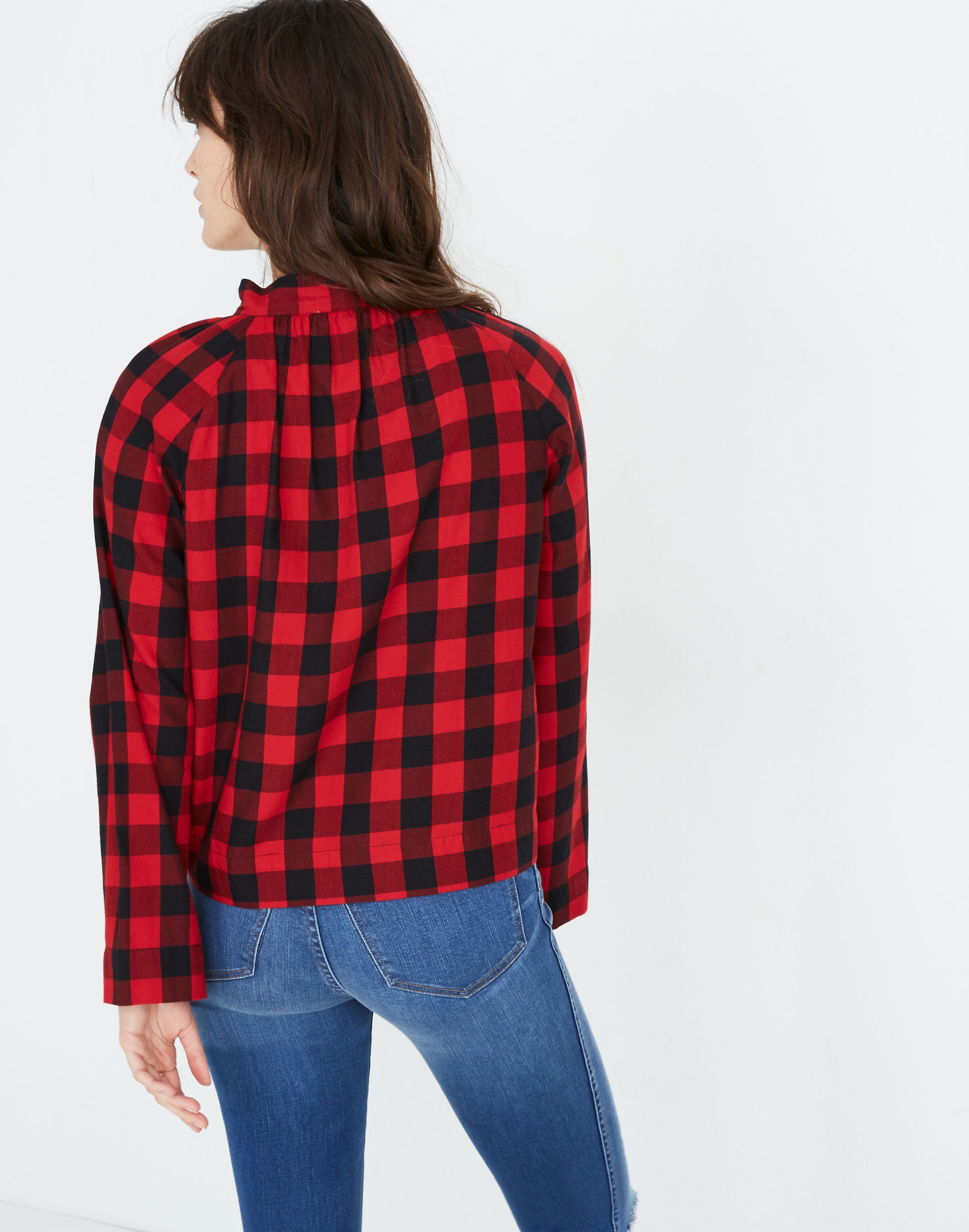 Tie-Neck Popover Shirt Buffalo Check | Madewell