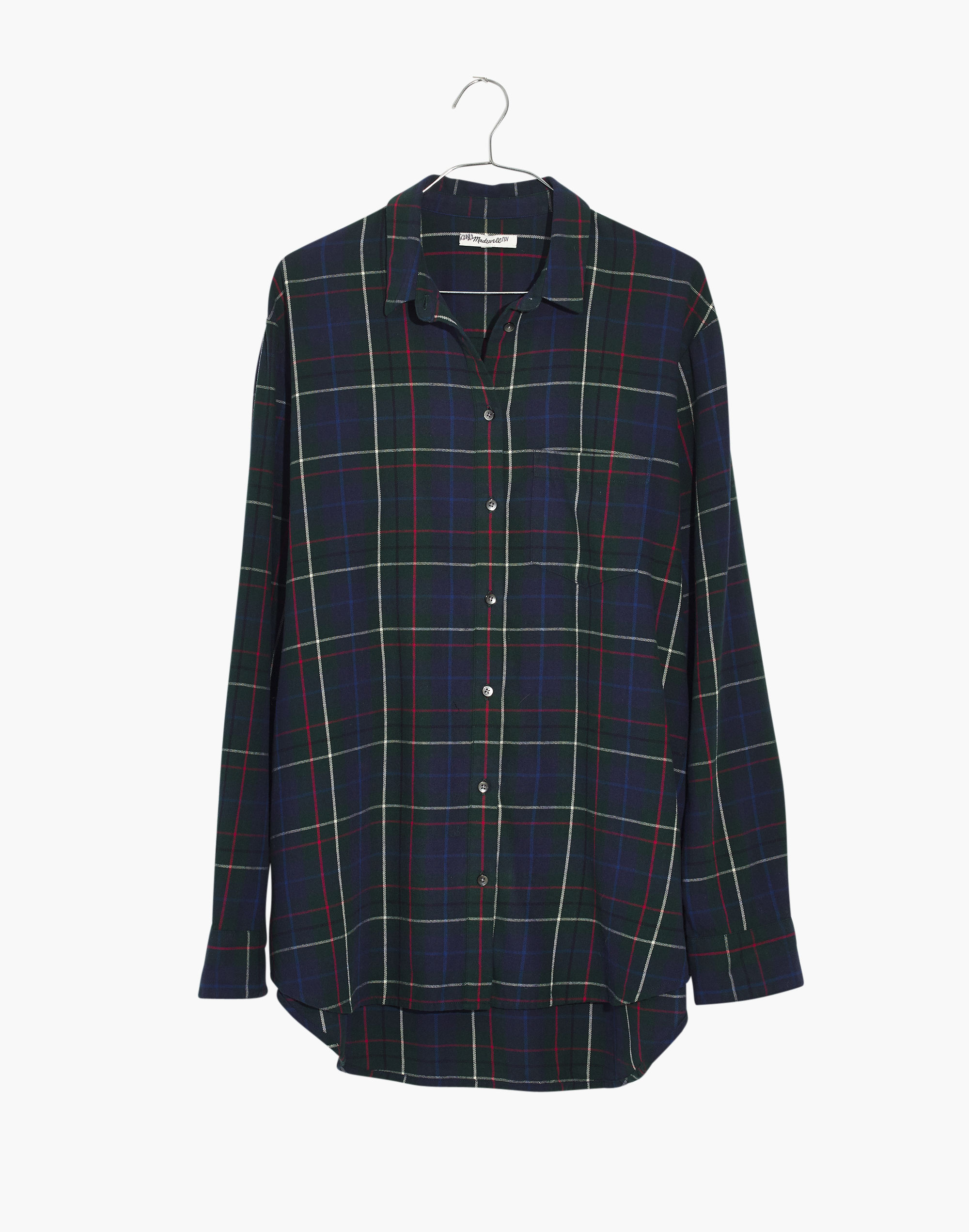 Flannel Oversized Ex-Boyfriend Shirt in Dark Plaid | Madewell