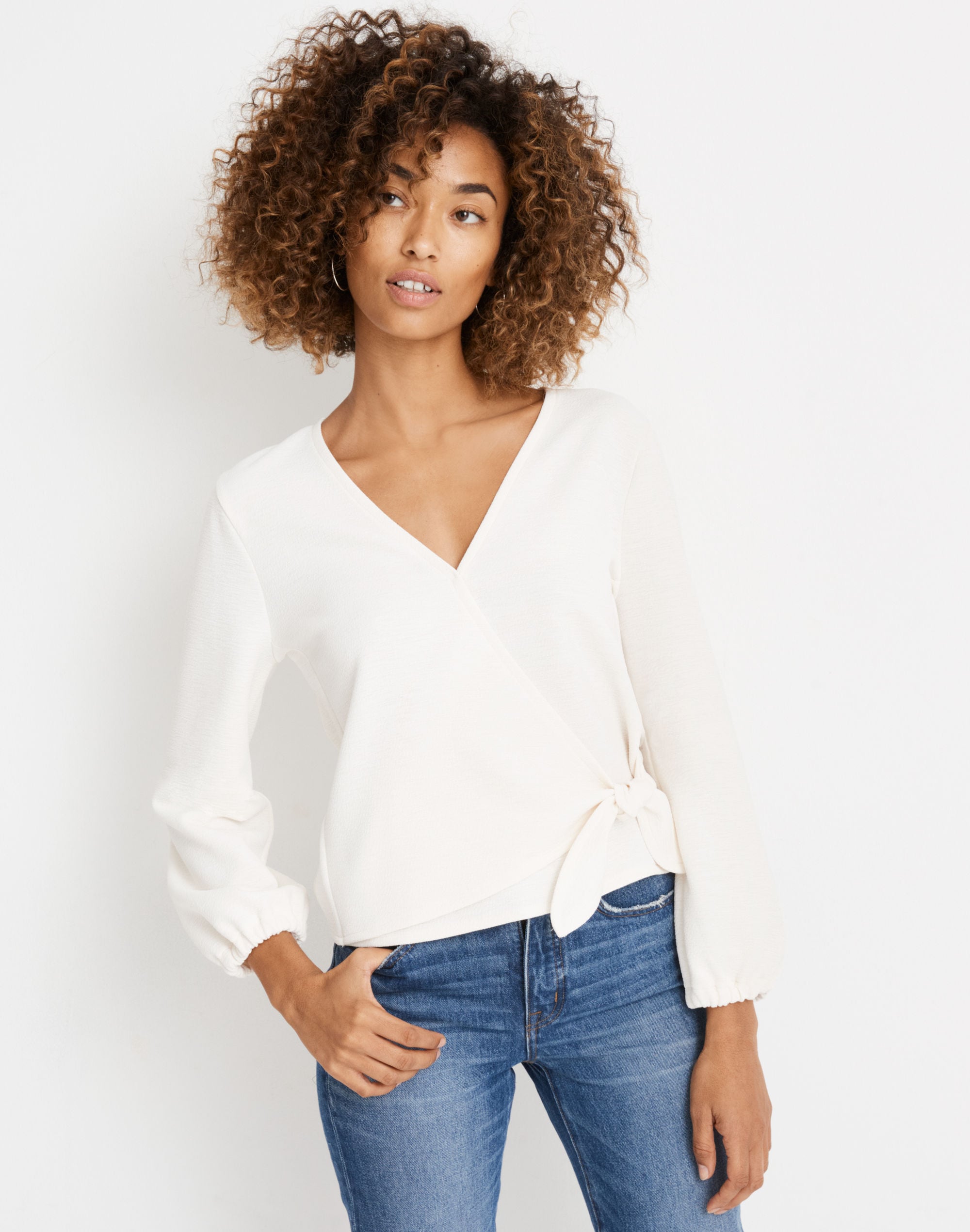 Texture & Thread Crepe Wrap Top | Madewell