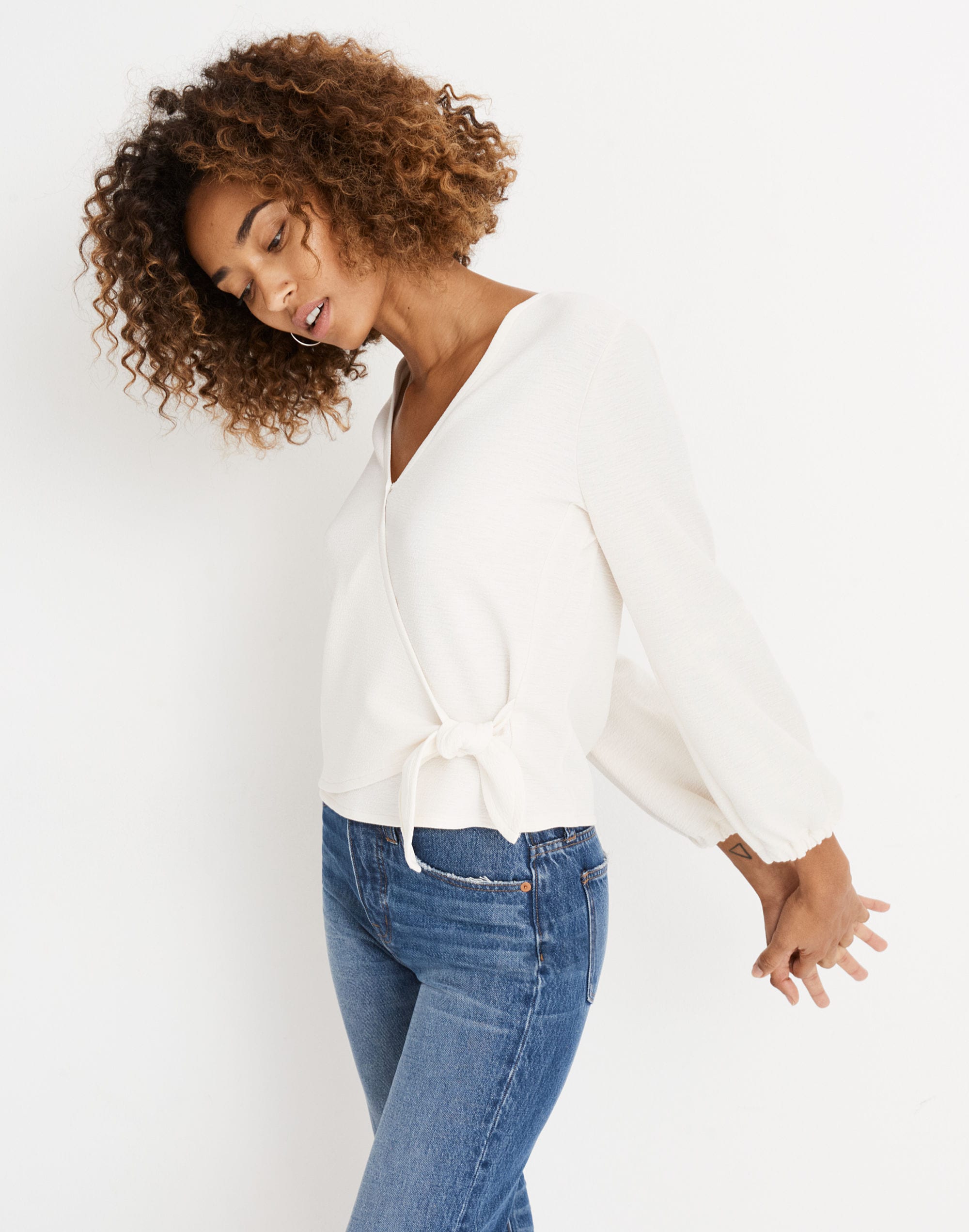 Texture & Thread Crepe Wrap Top | Madewell