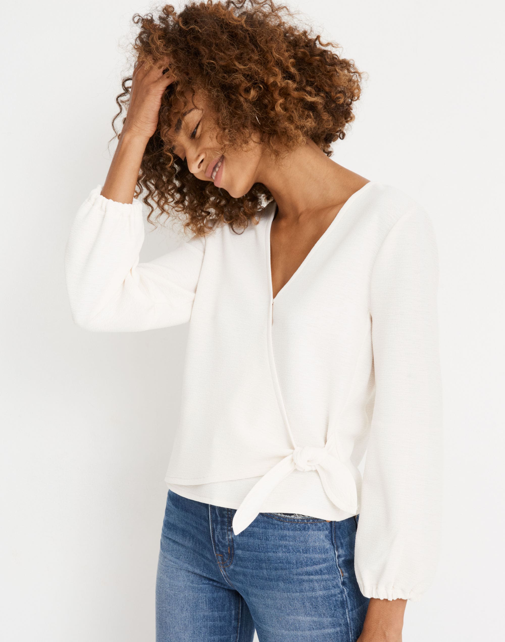 Texture & Thread Crepe Wrap Top | Madewell