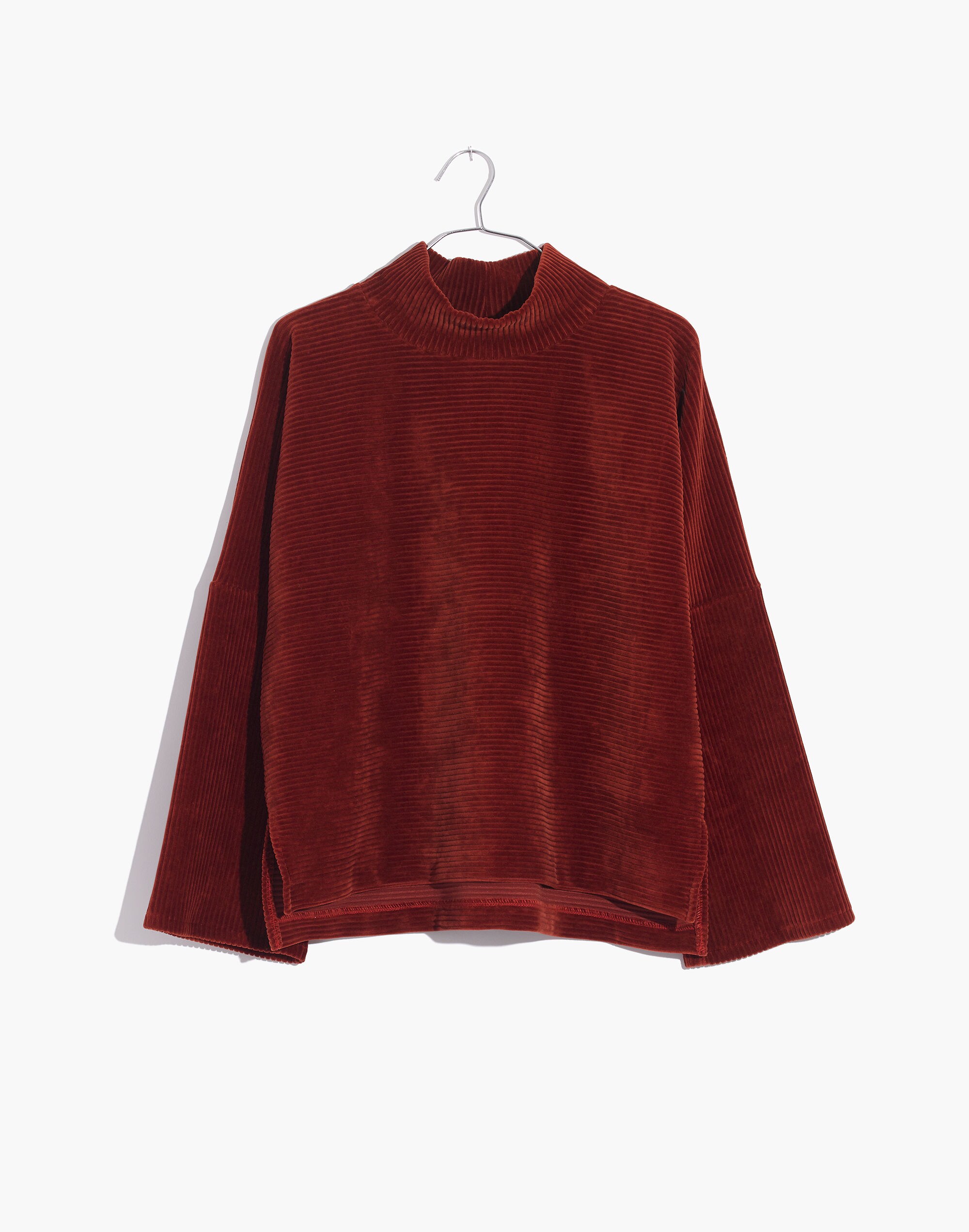 Texture & Thread Velour Corduroy Mockneck Top