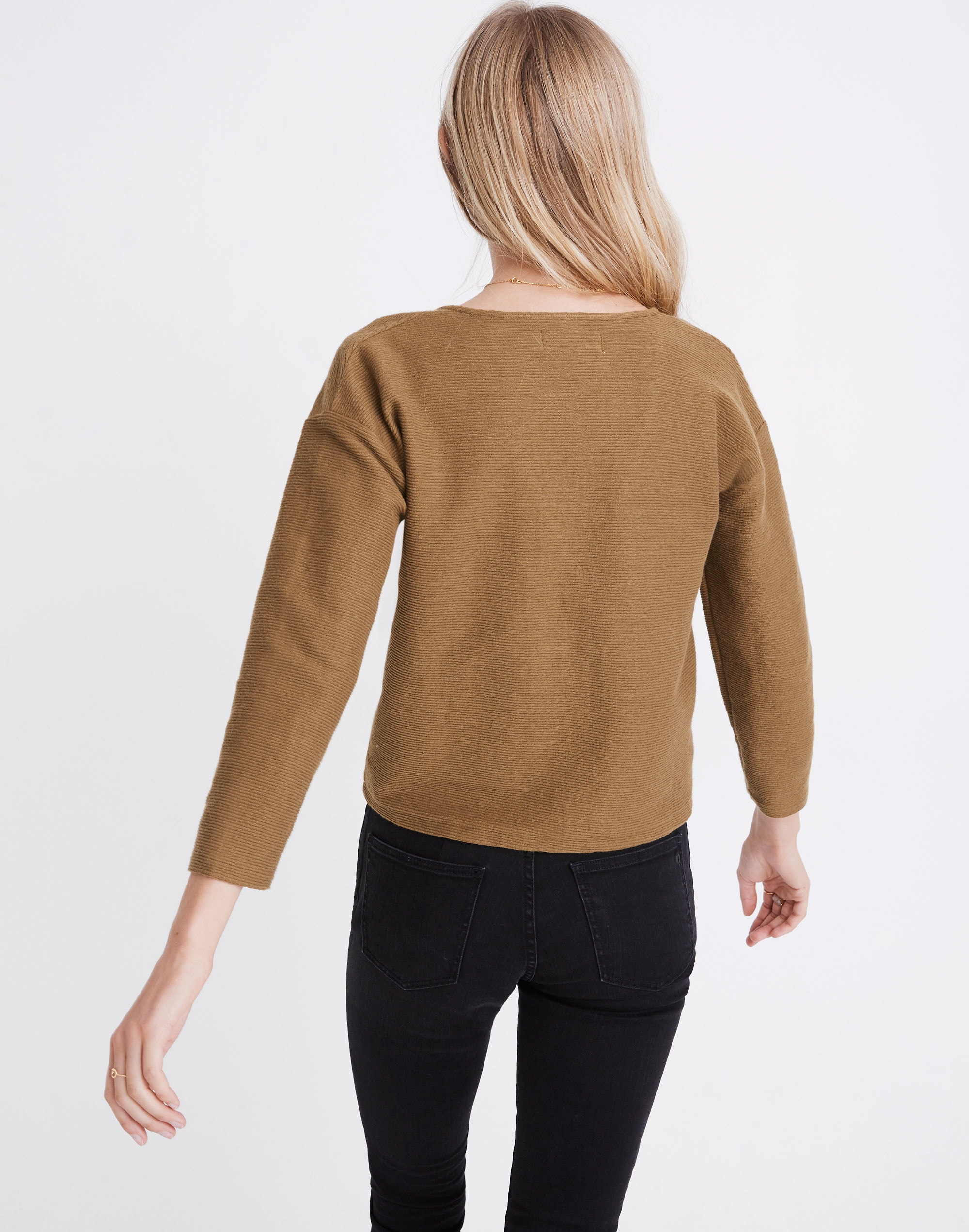 Texture & Thread Long-Sleeve Tie-Front Top | Madewell