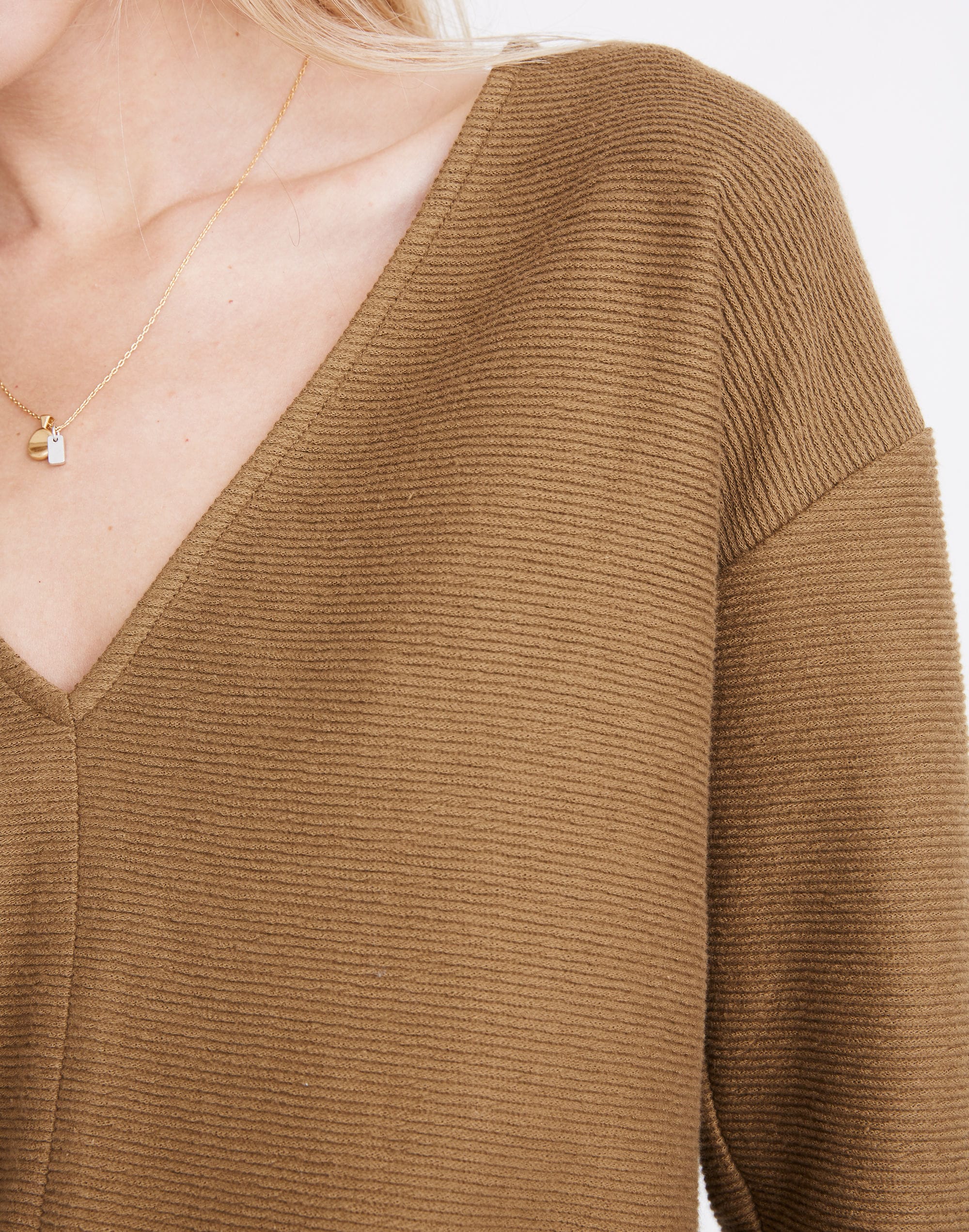 Texture & Thread Long-Sleeve Tie-Front Top | Madewell