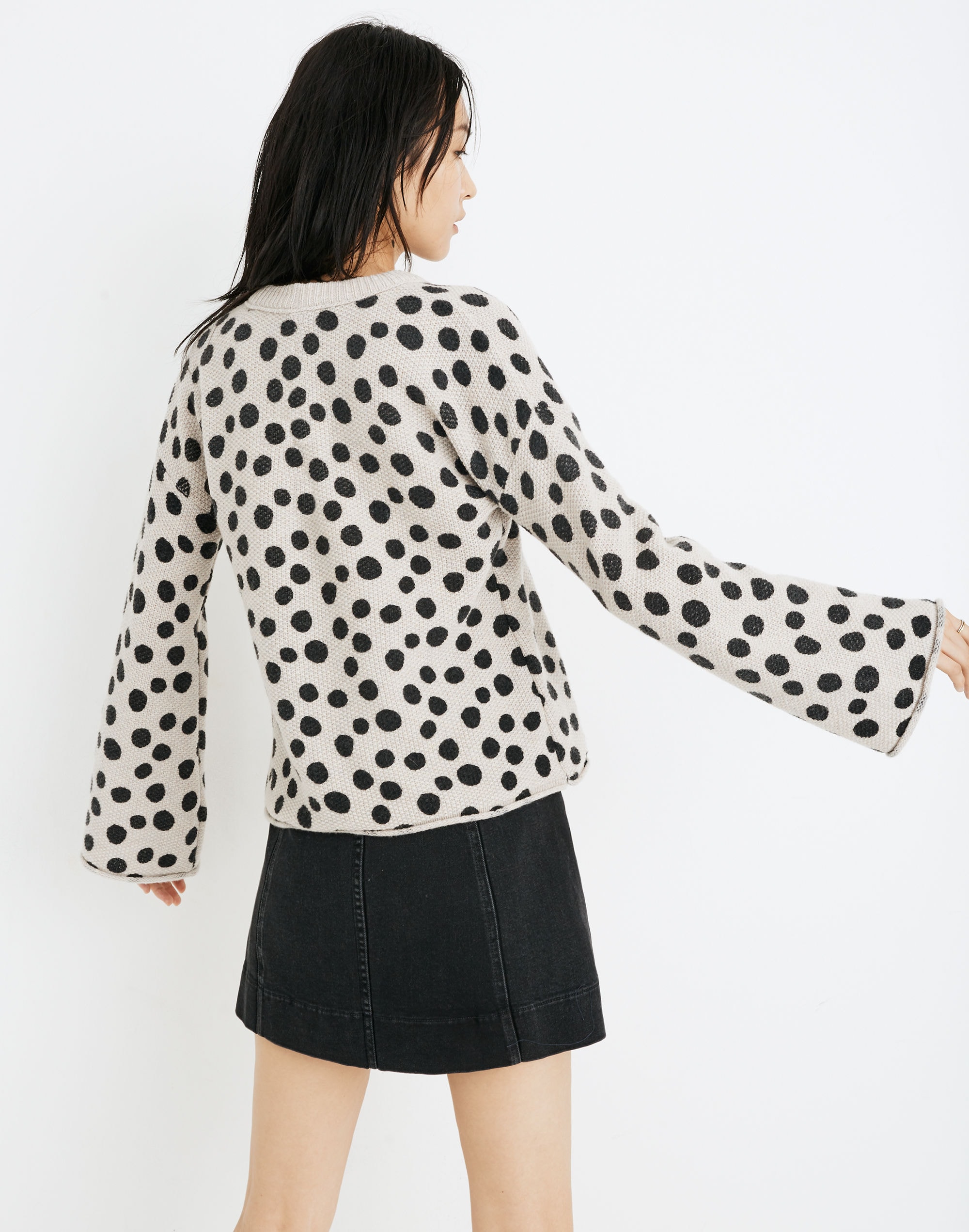 madewell leopard dot sweater dress