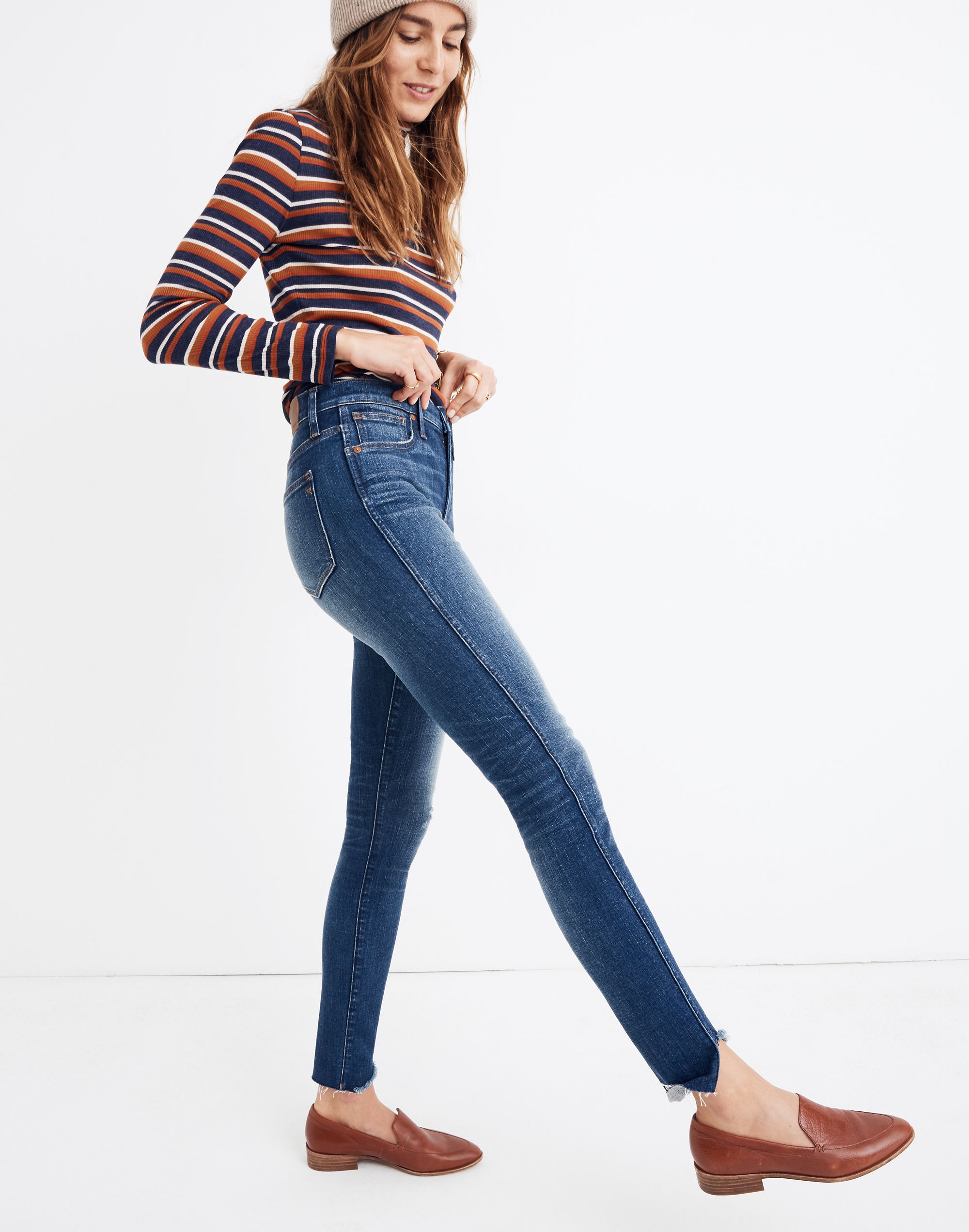 Petite 10" High-Rise Skinny Jeans: Cutout Tulip Hem Edition | Madewell