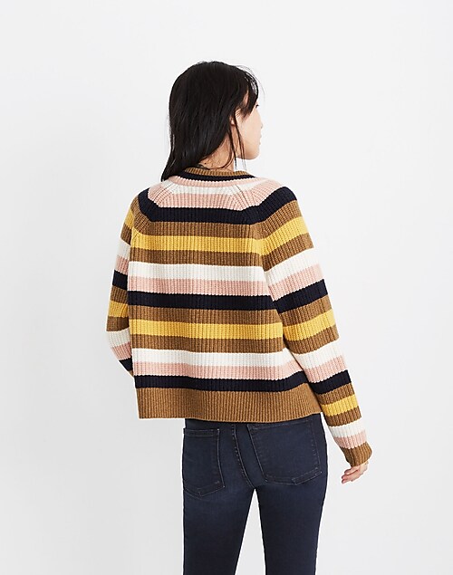 Striped Tilden Pullover Sweater