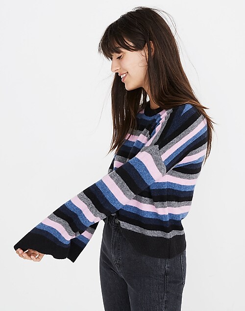 Madewell, Sweaters, Madewell Cardiff Multi Colored Striped Crew Neck  Sweater Sz Xs