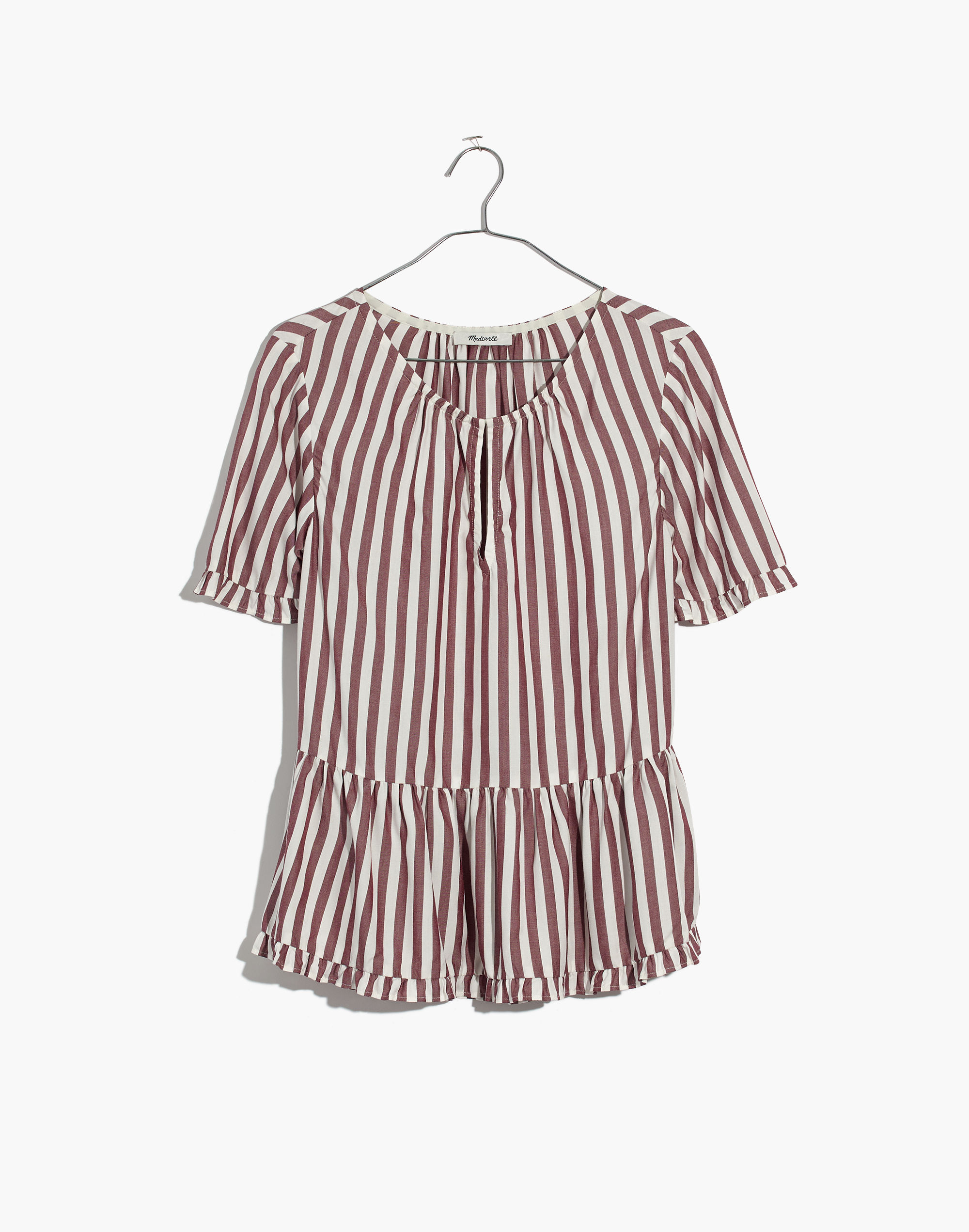 Stanza Ruffle-Hem Top Stripe | Madewell