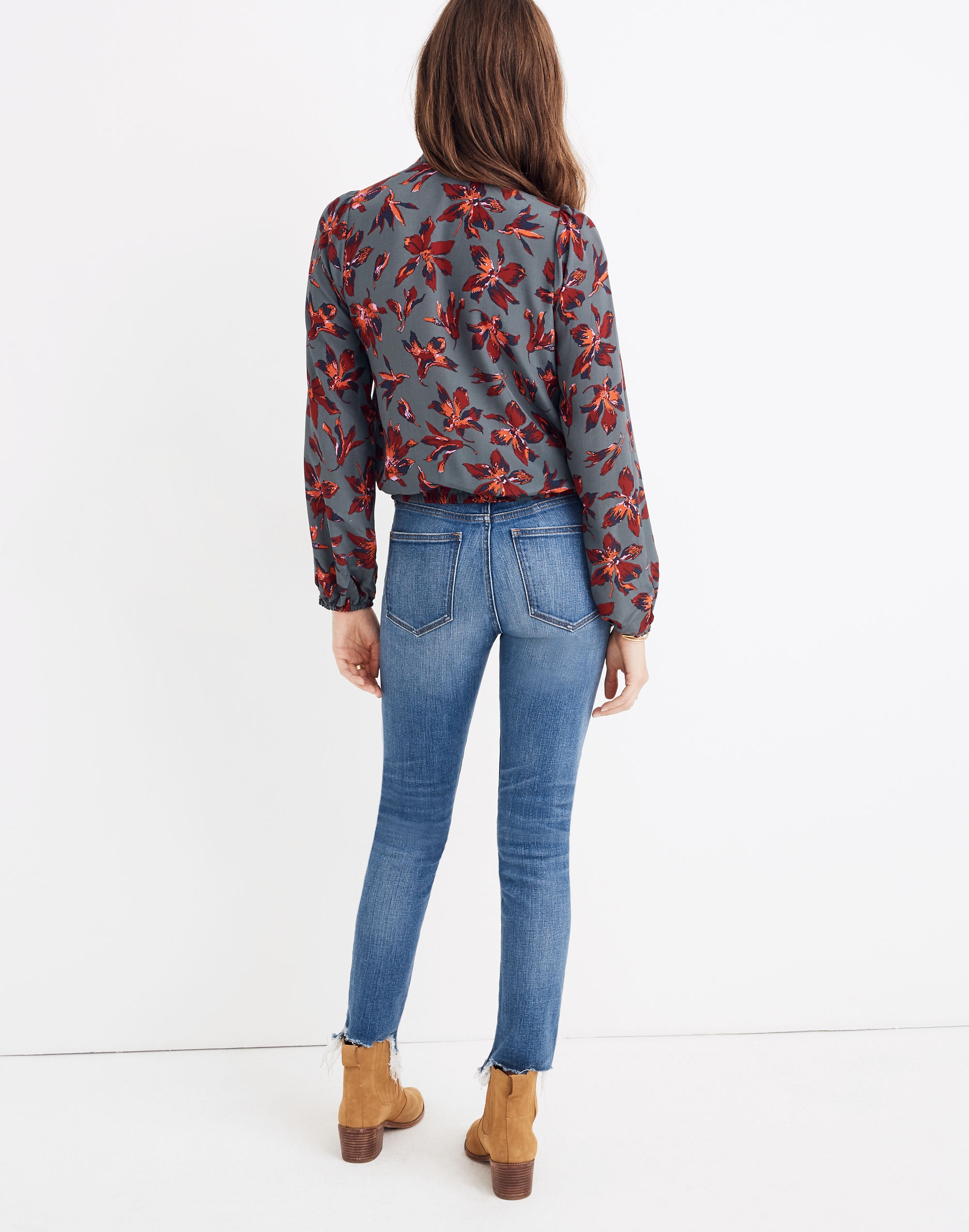 Silk Tie-Neck Wrap Top Winter Orchid | Madewell