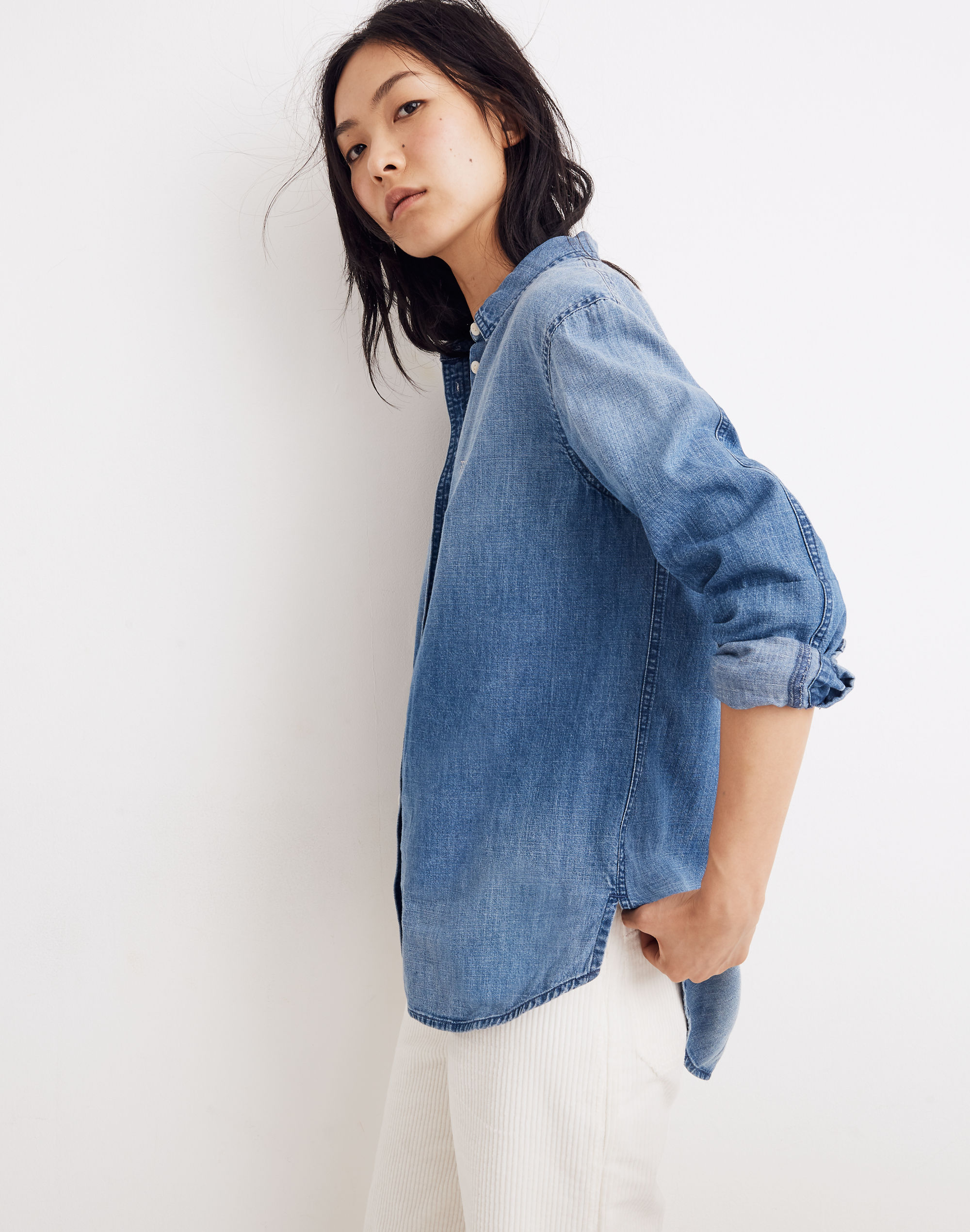 Denim Oversized Ex-Boyfriend Shirt in Cameron Wash | Madewell