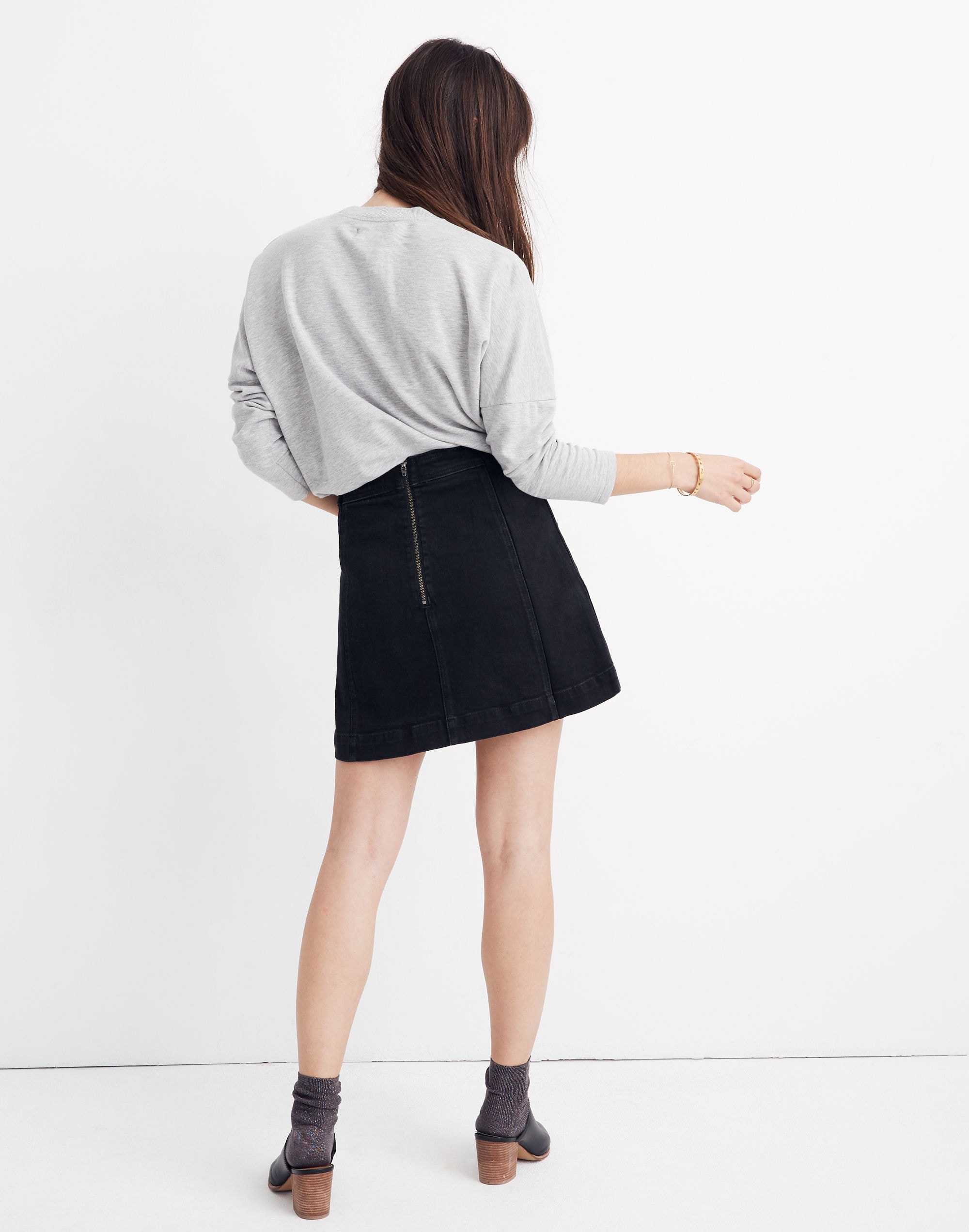 Stretch Denim A-Line Mini Skirt: Star Stud Edition | Madewell