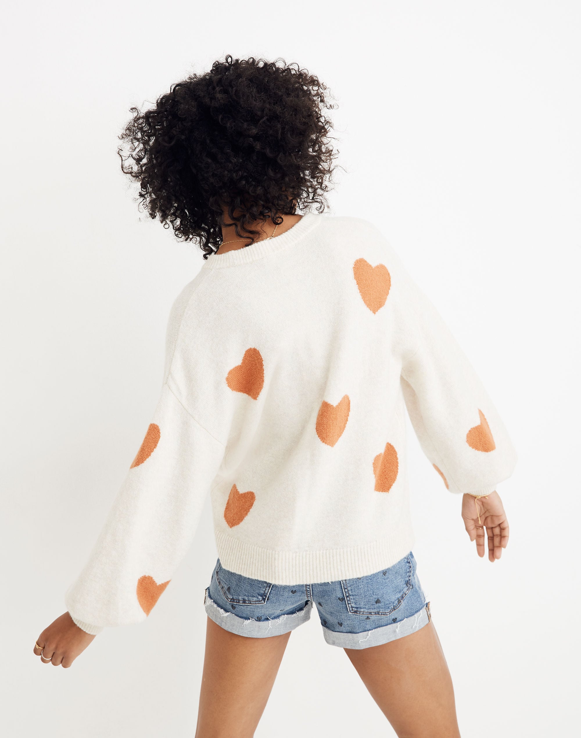 Heart Dot Balloon-Sleeve Pullover Sweater | Madewell