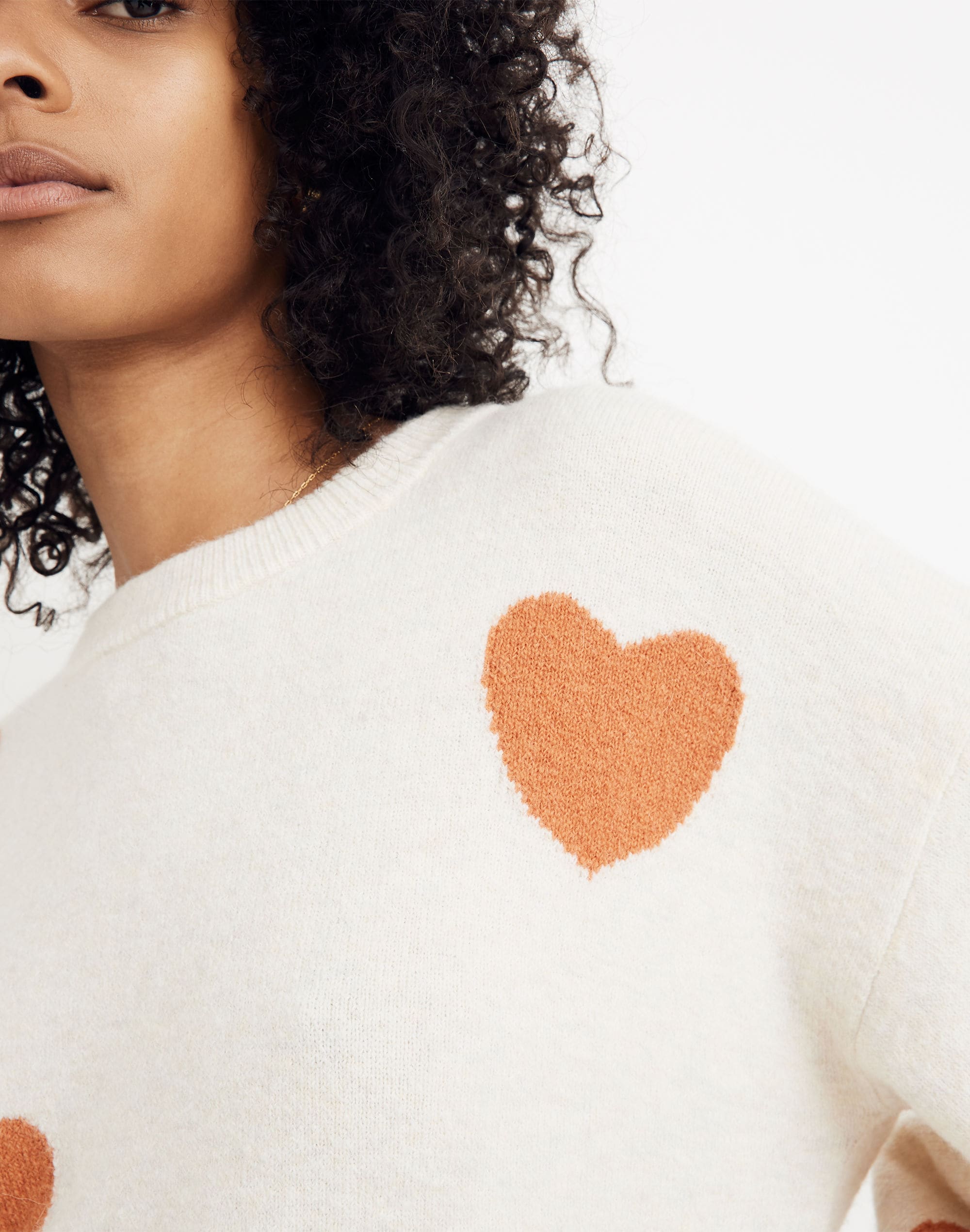 Heart Dot Balloon-Sleeve Pullover Sweater | Madewell