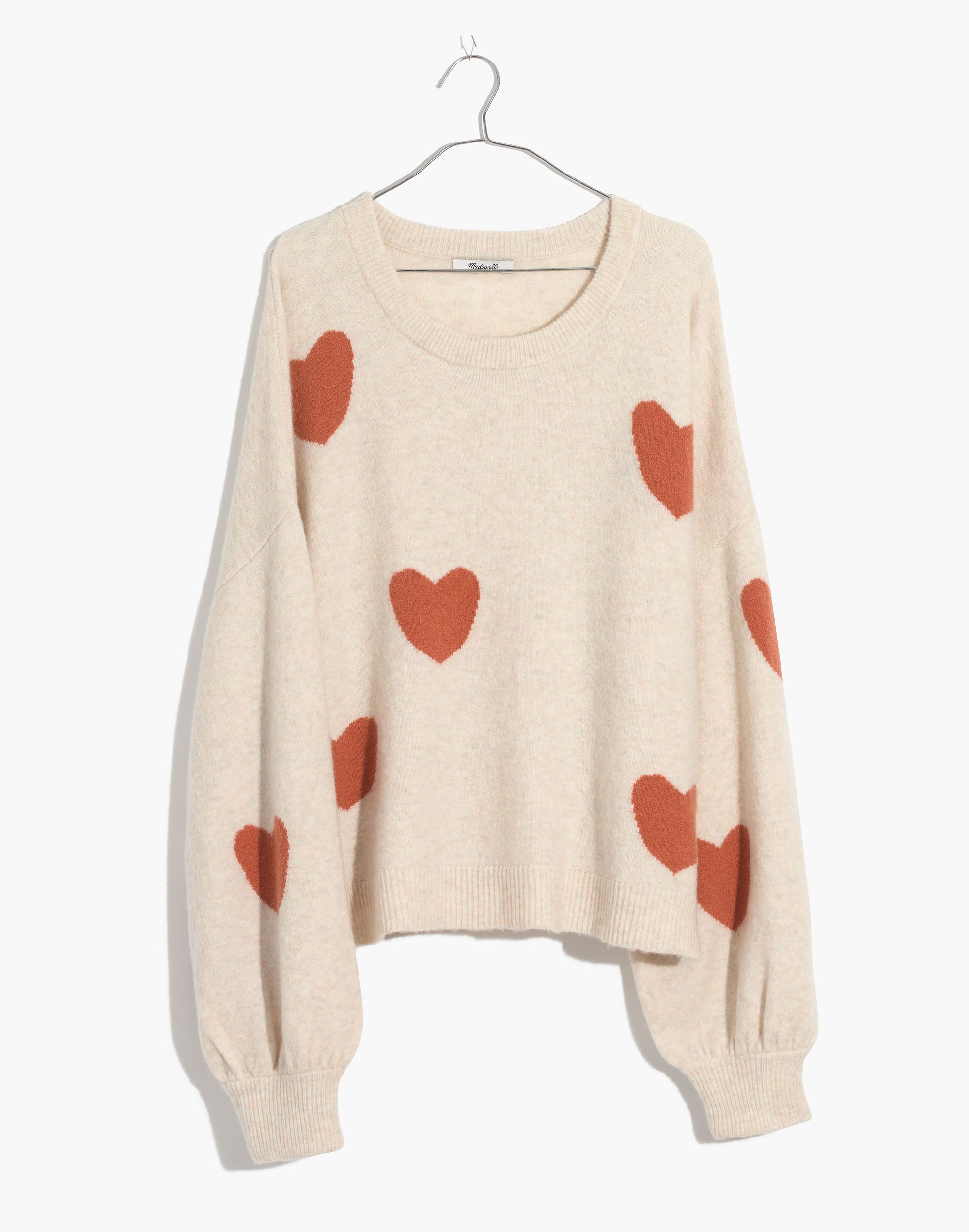 Heart Dot Balloon-Sleeve Pullover Sweater | Madewell